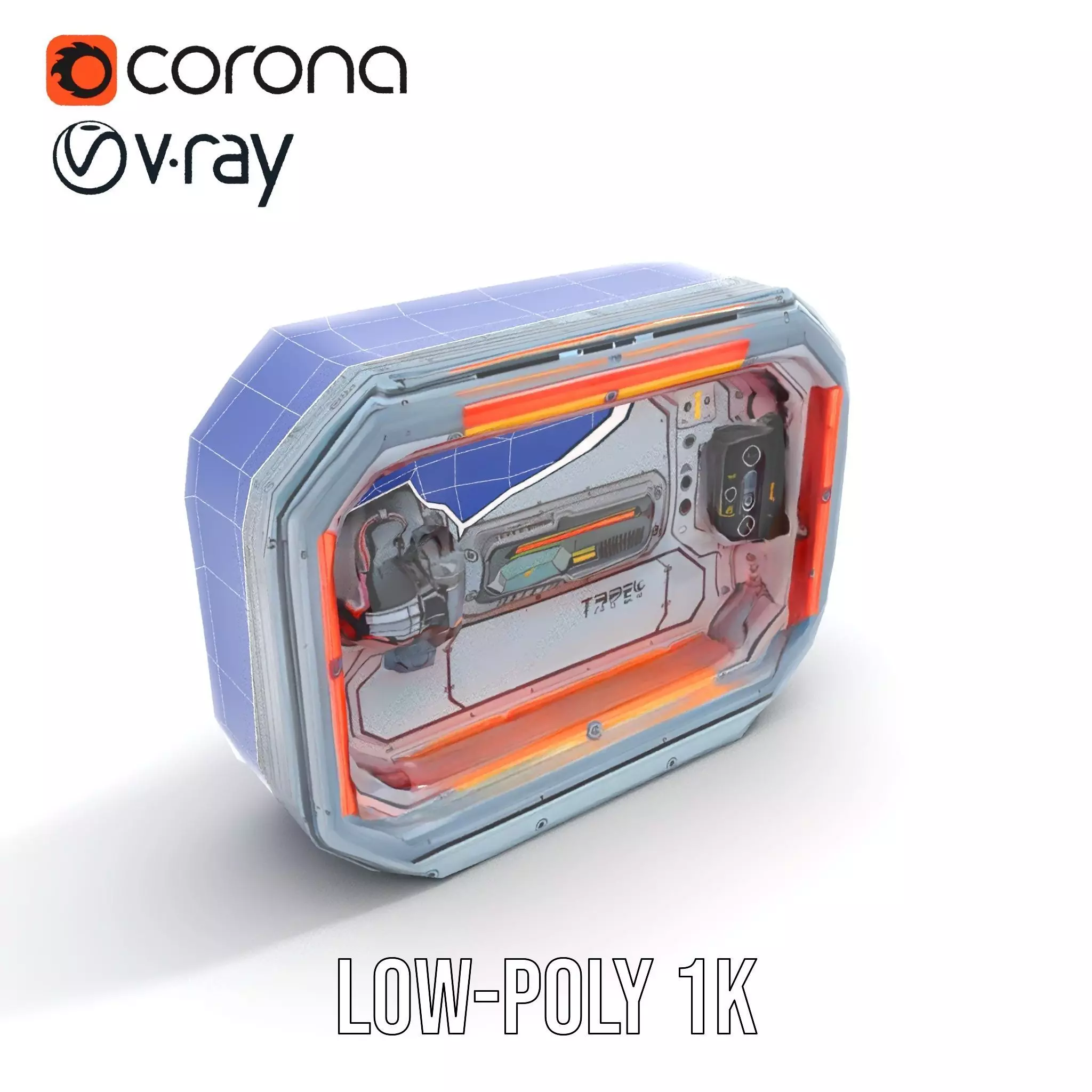 Futuristic Control Panel model pack Low-poly 3D model_21