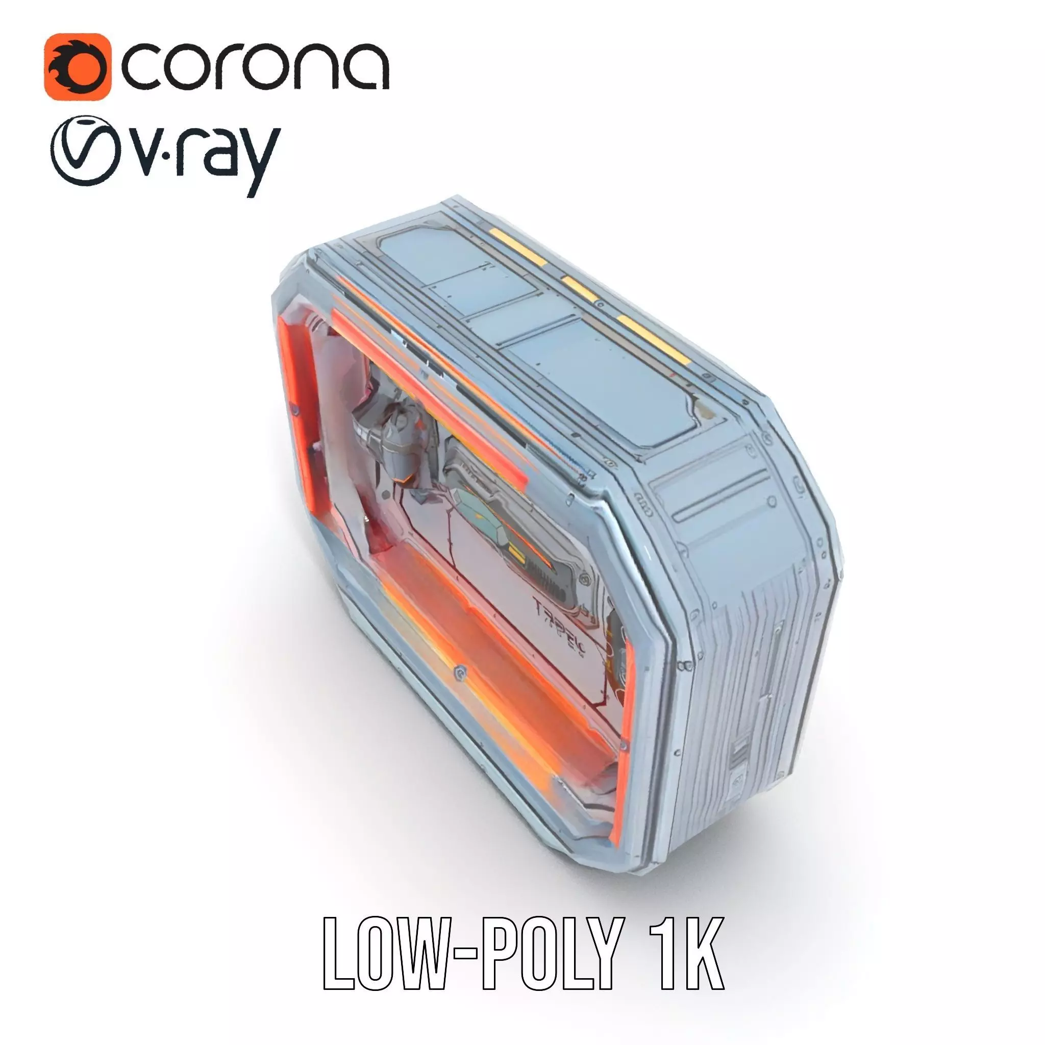 Futuristic Control Panel model pack Low-poly 3D model_12