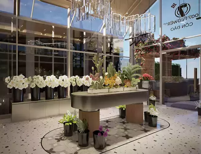 Modern Flower Cafe 3D print model