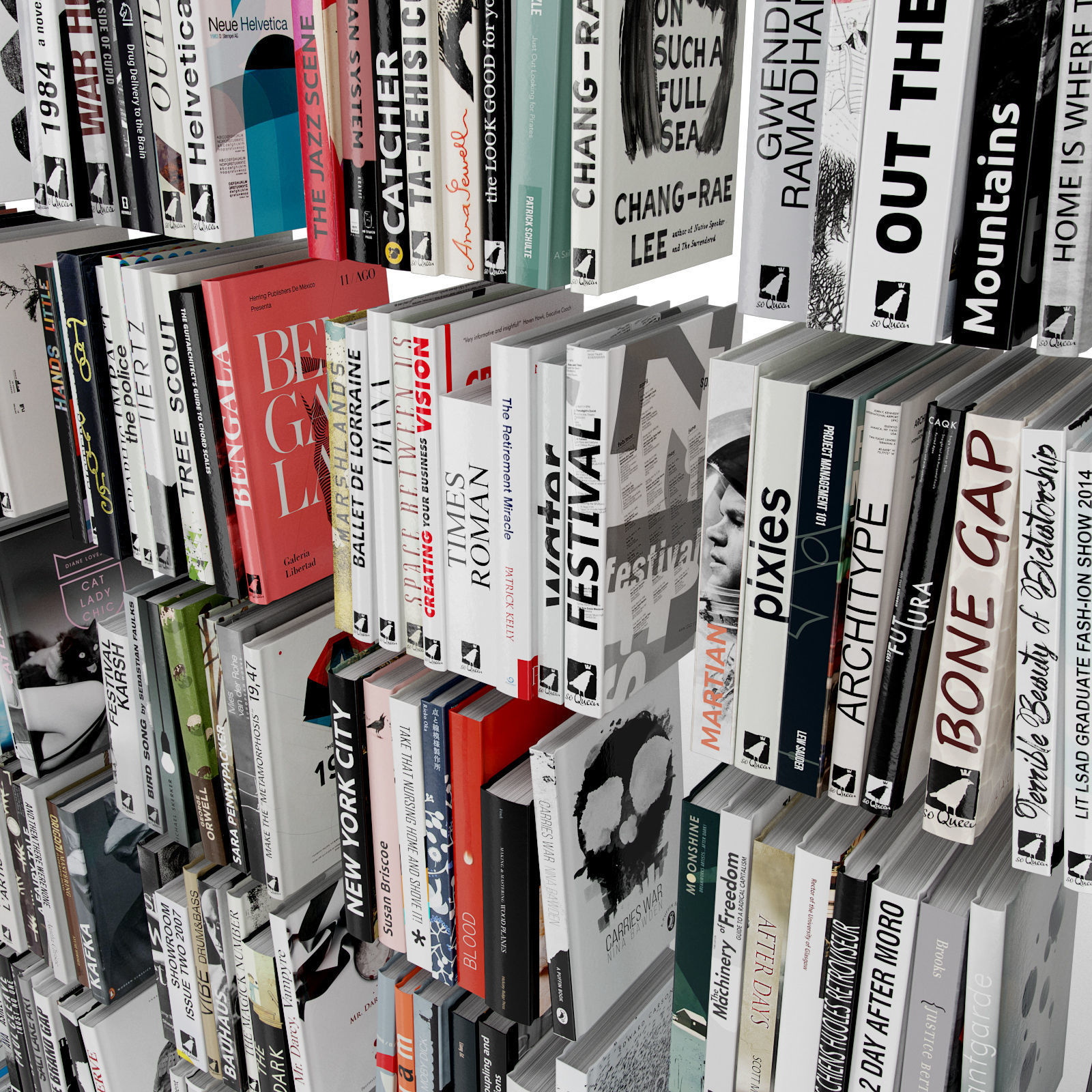 Books 300 pieces 3D model_4