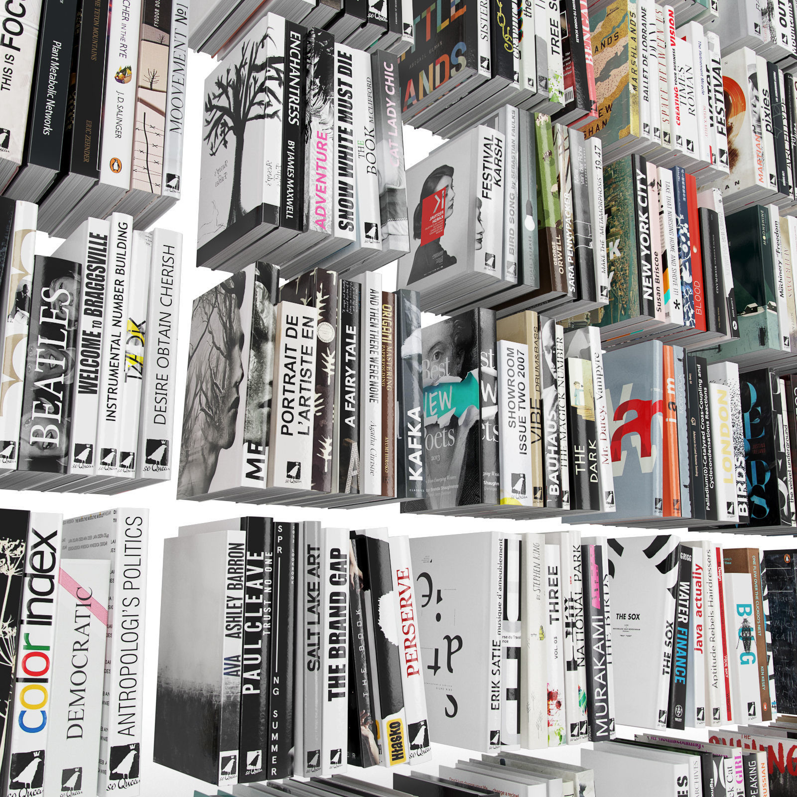 Books 300 pieces 3D model_2