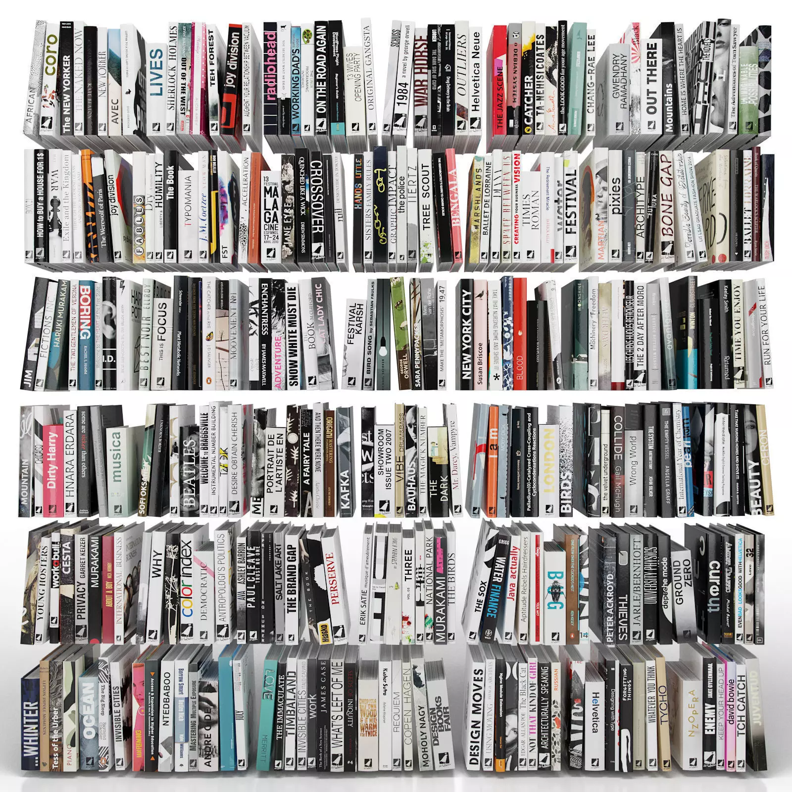 Books 300 pieces 3D model_0