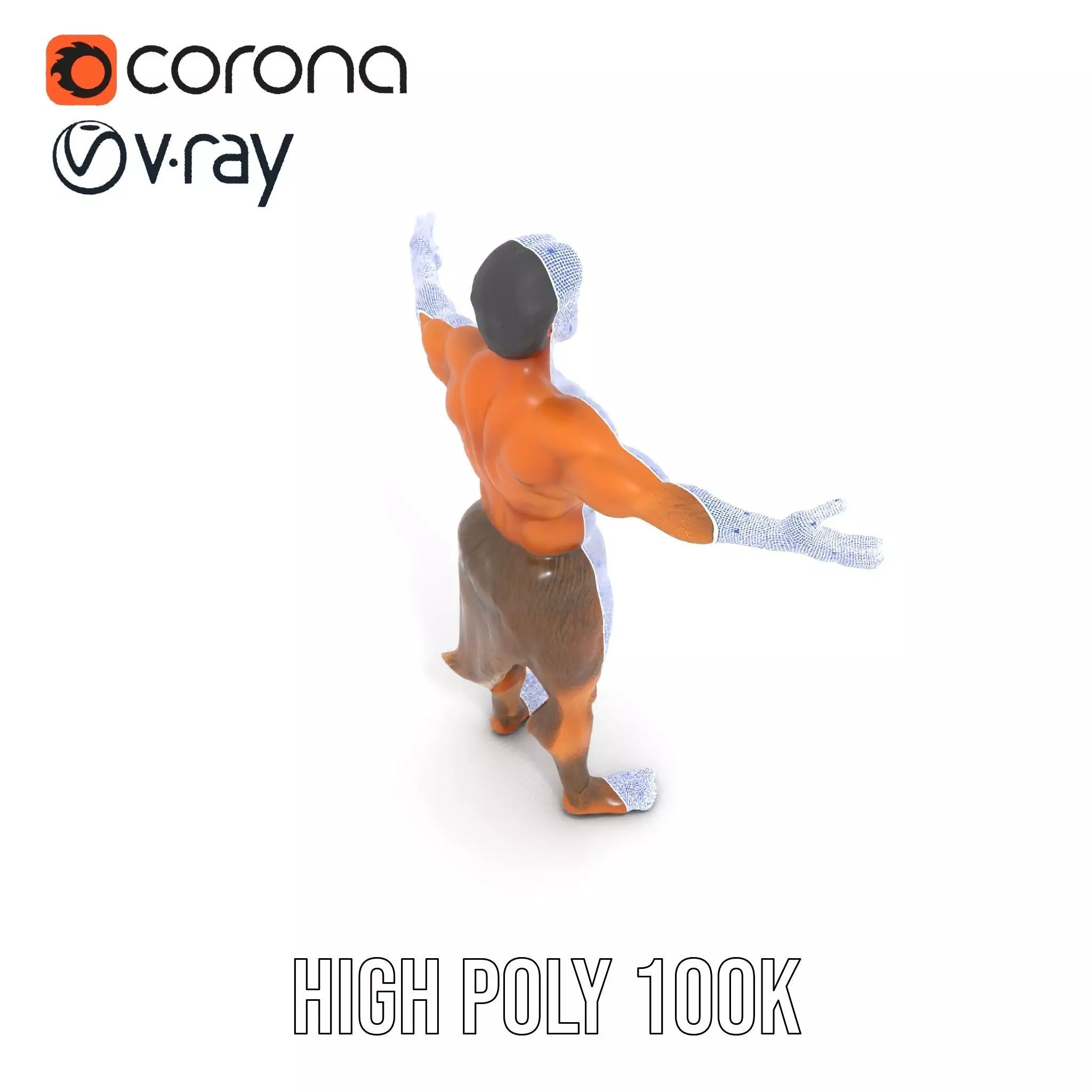 Forest Satyr Character model pack Low-poly 3D model_32