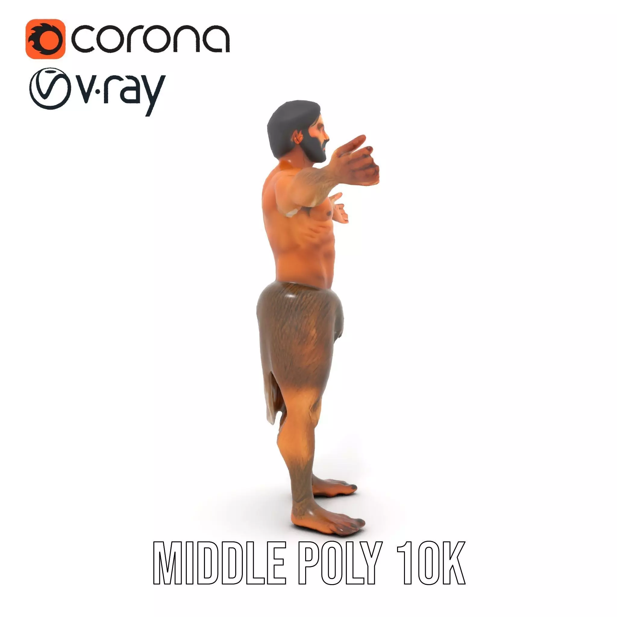 Forest Satyr Character model pack Low-poly 3D model_6
