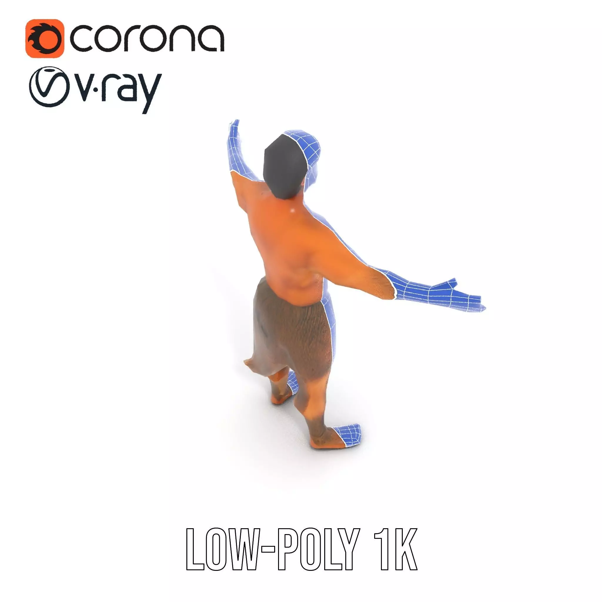 Forest Satyr Character model pack Low-poly 3D model_9