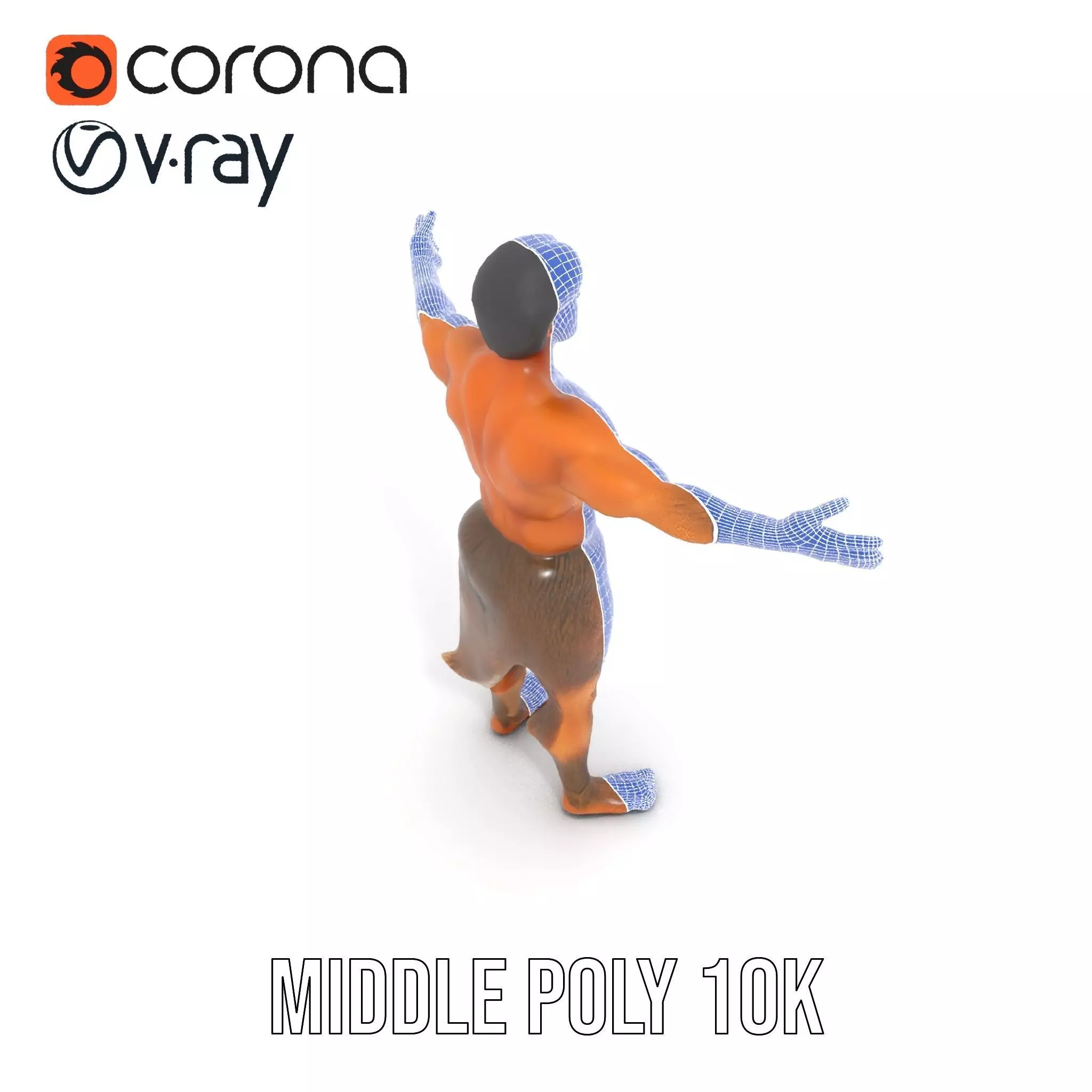 Forest Satyr Character model pack Low-poly 3D model_13