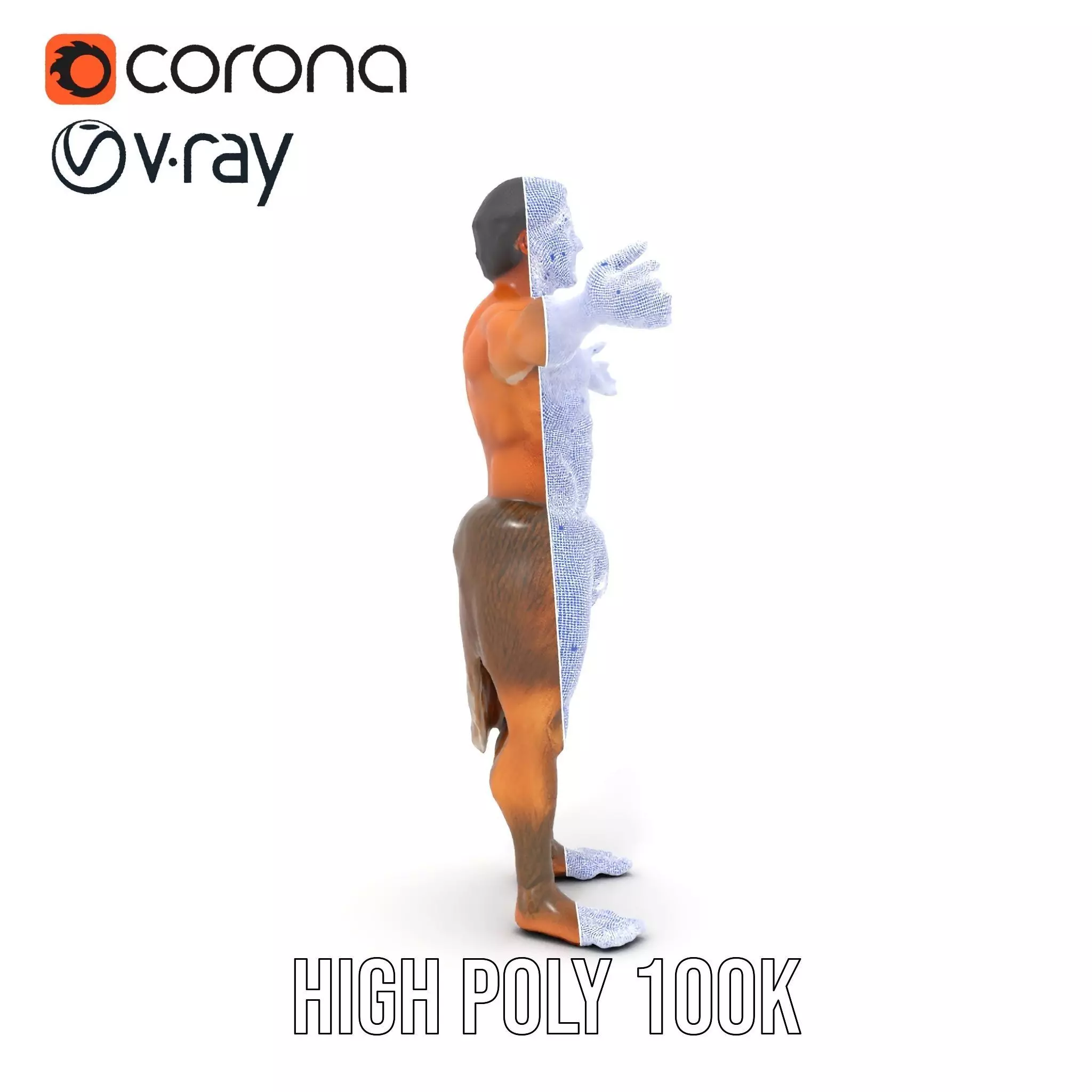 Forest Satyr Character model pack Low-poly 3D model_34