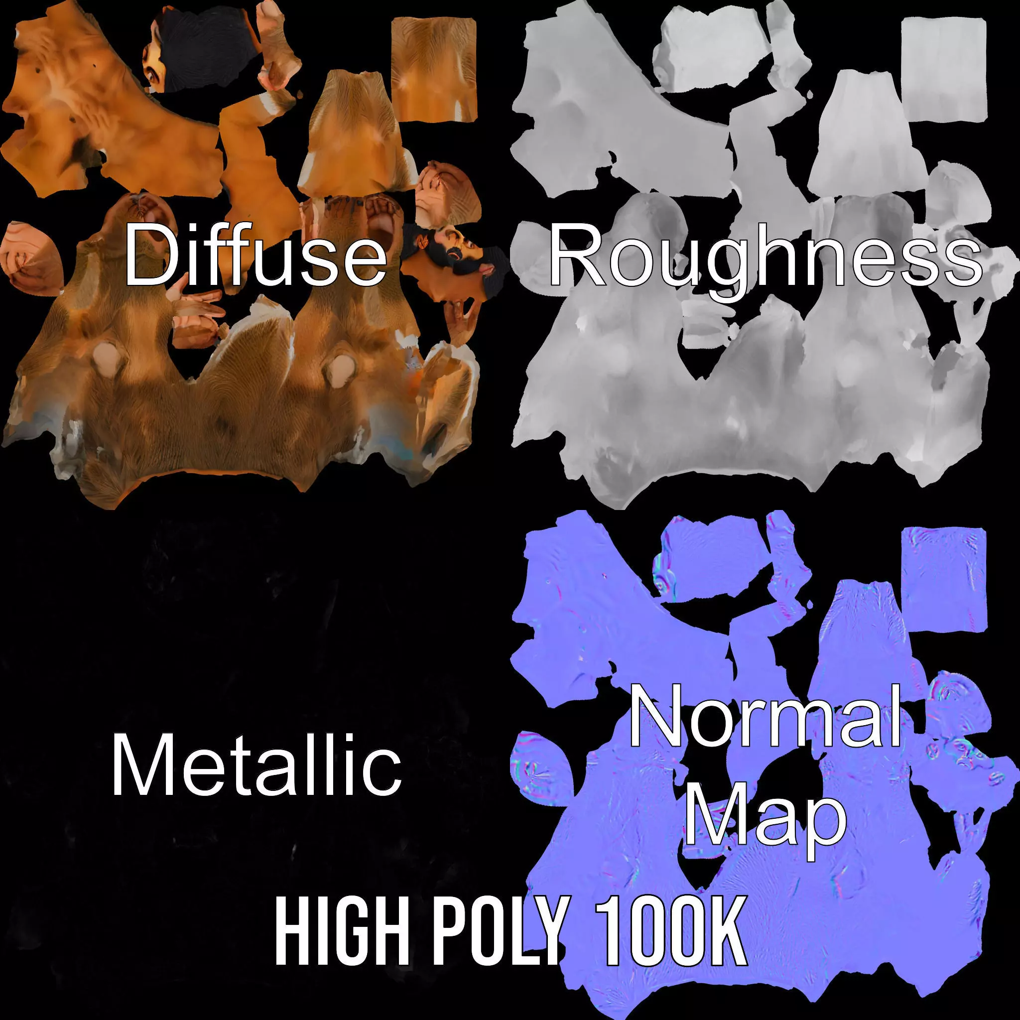 Forest Satyr Character model pack Low-poly 3D model_3