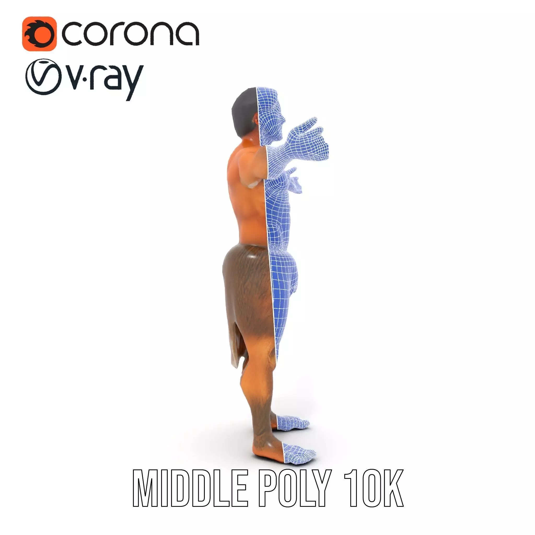 Forest Satyr Character model pack Low-poly 3D model_30