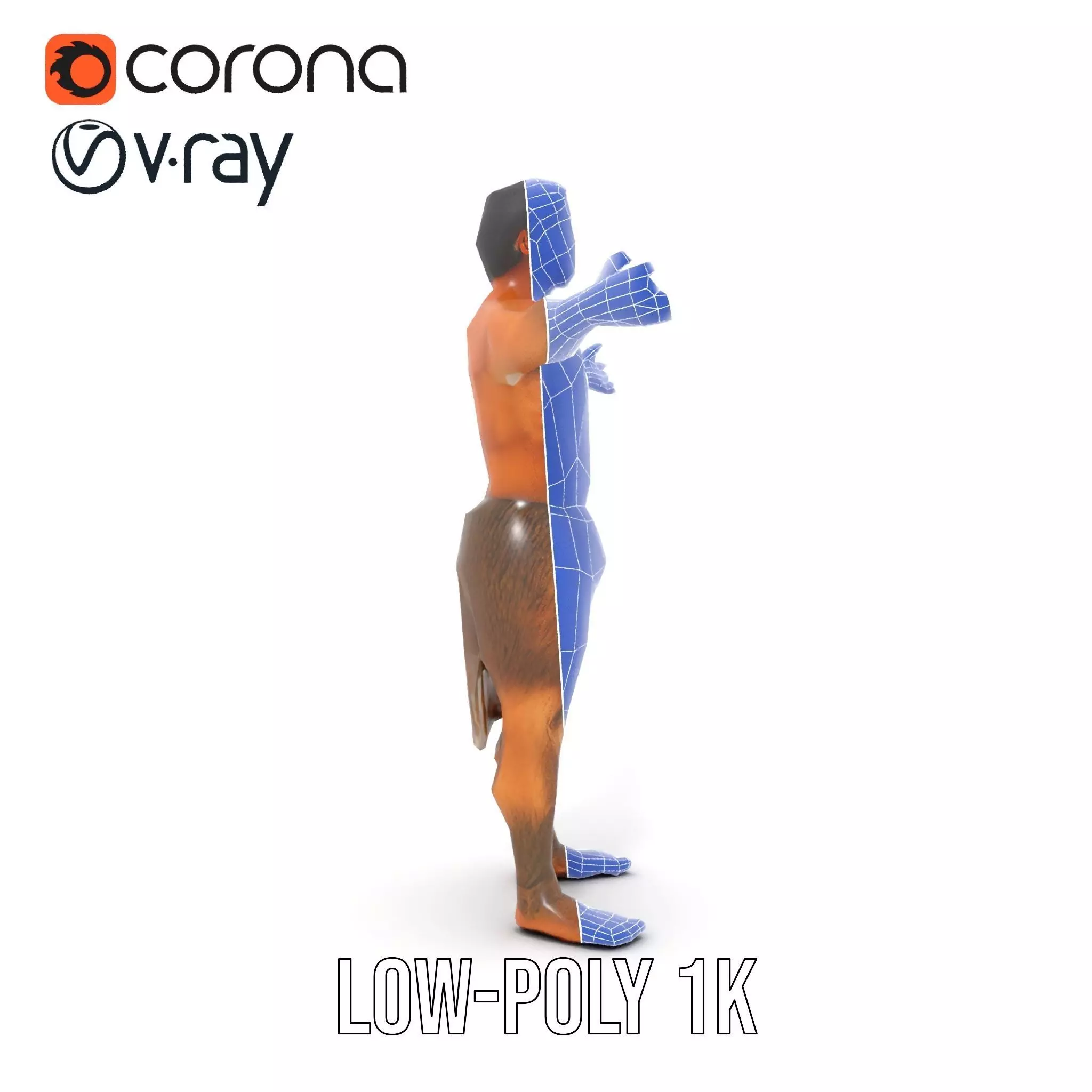 Forest Satyr Character model pack Low-poly 3D model_25