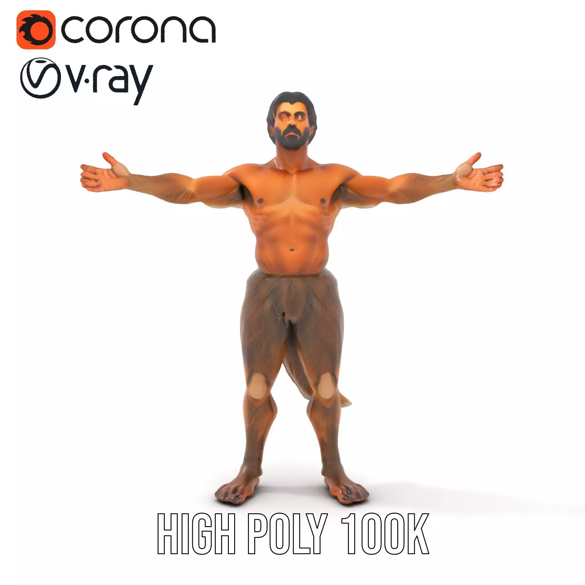 Forest Satyr Character model pack Low-poly 3D model_23