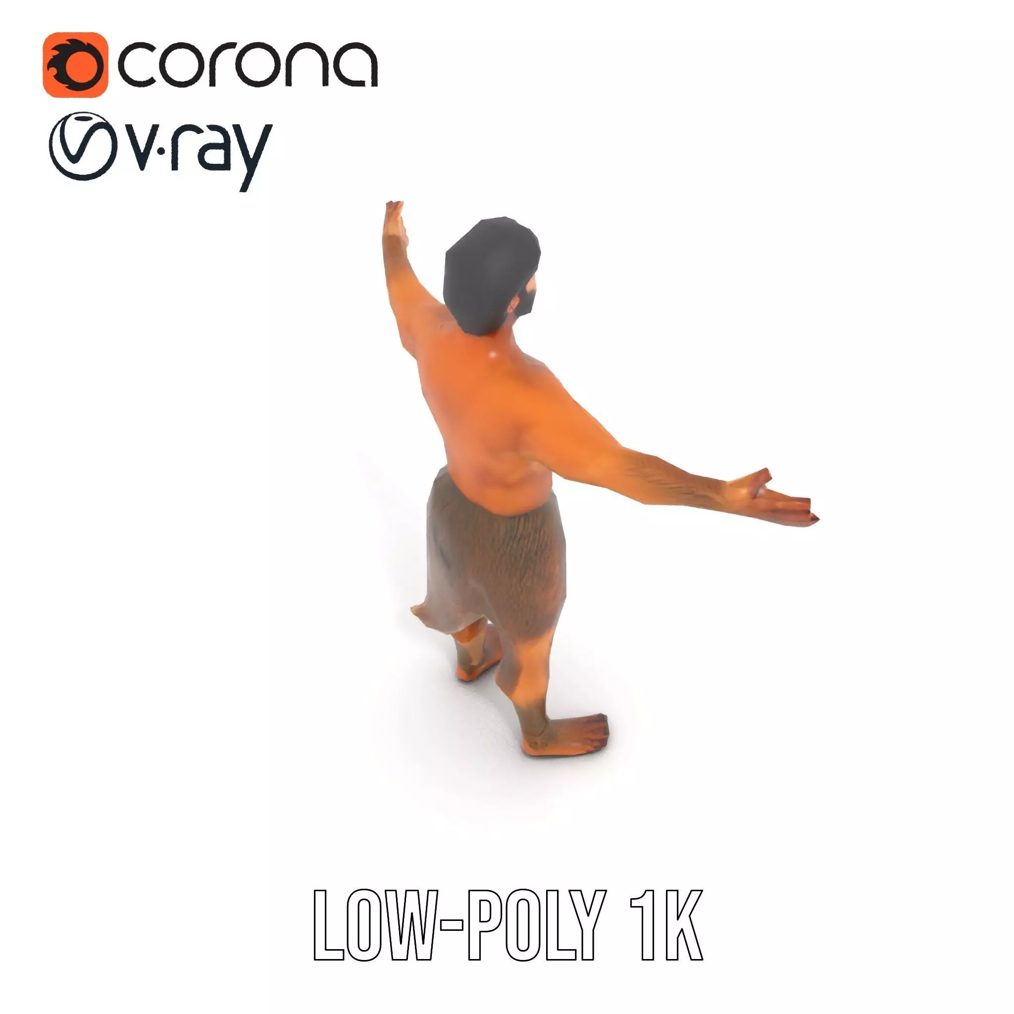 Forest Satyr Character model pack Low-poly 3D model_16