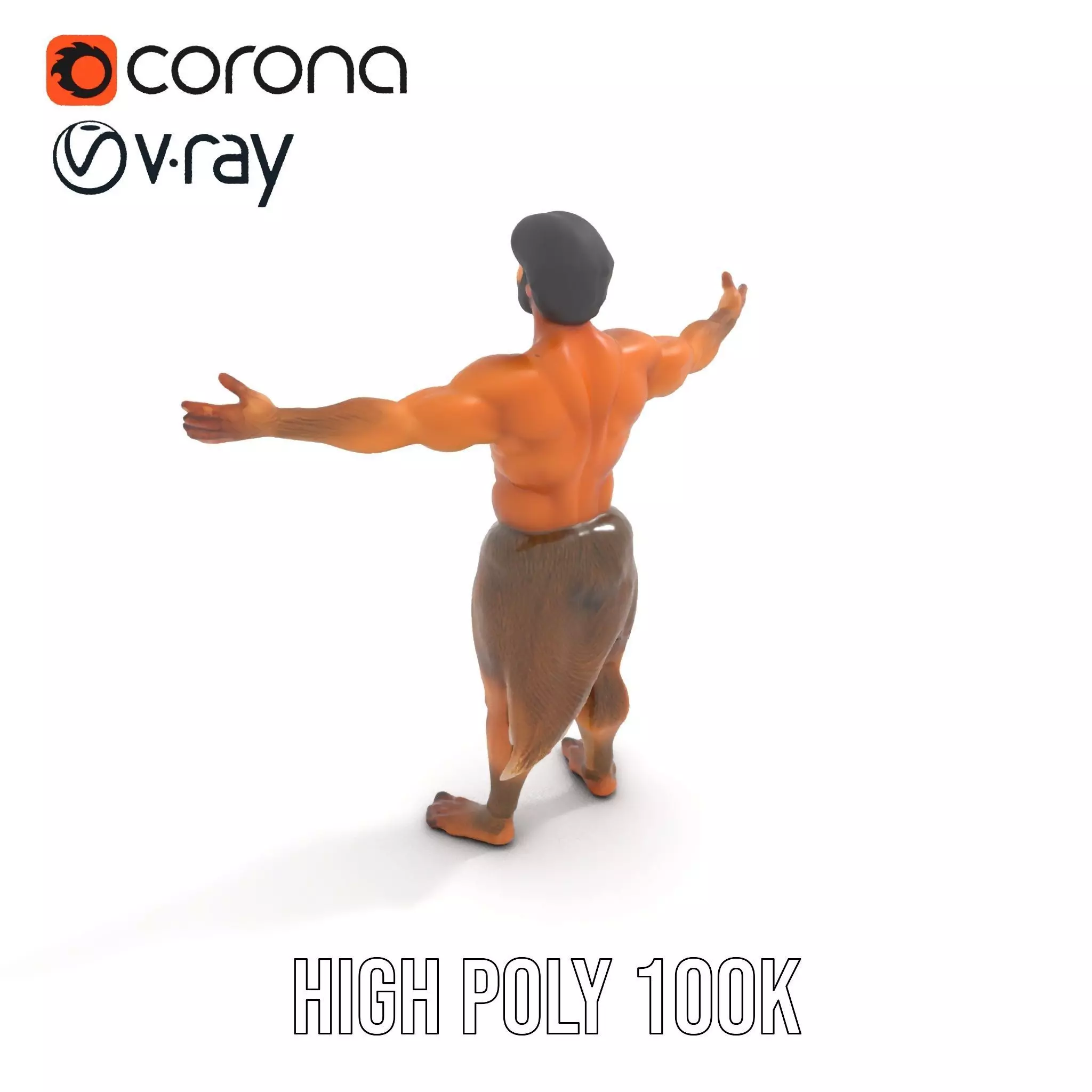 Forest Satyr Character model pack Low-poly 3D model_17