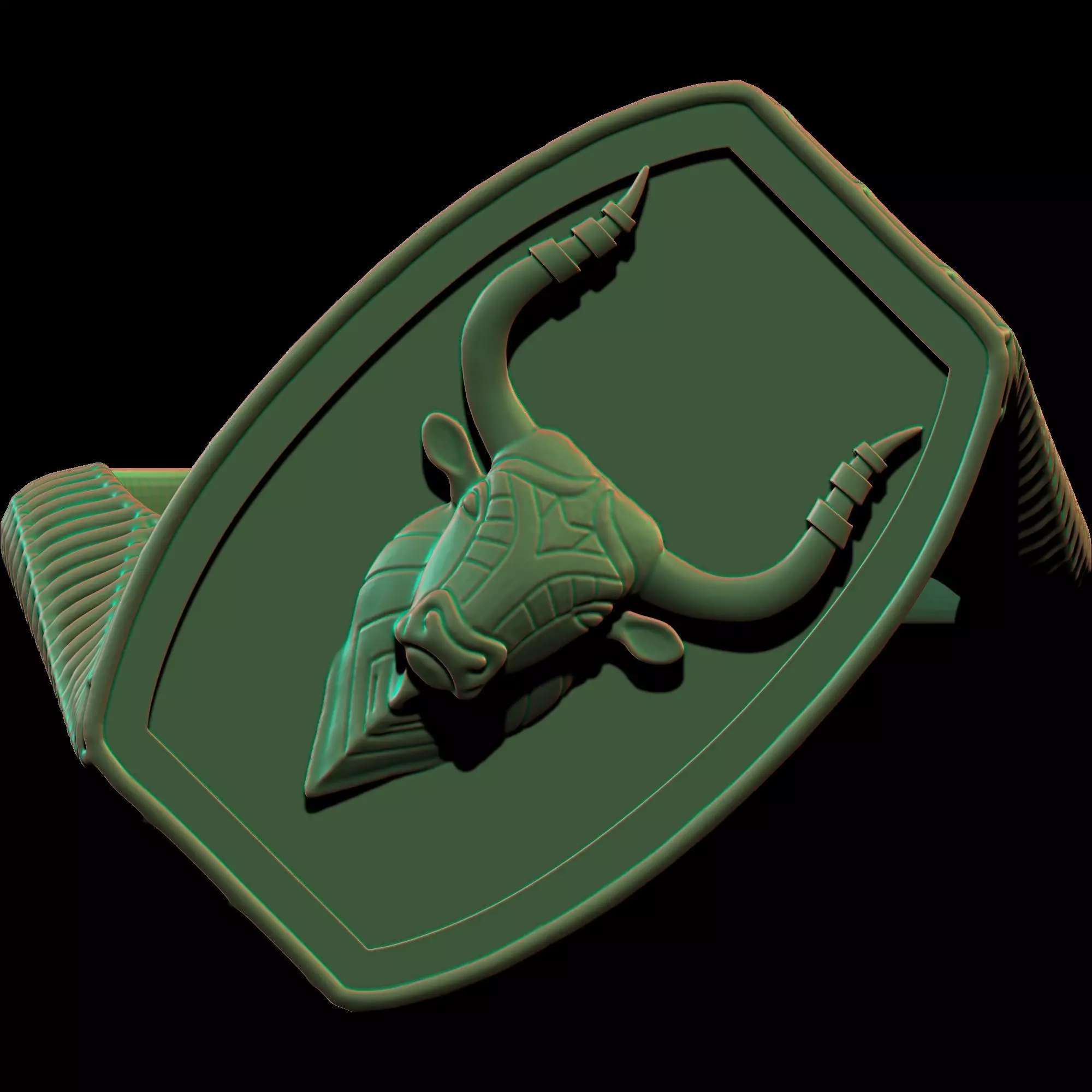 Bull Textured Ring 3D print model_7