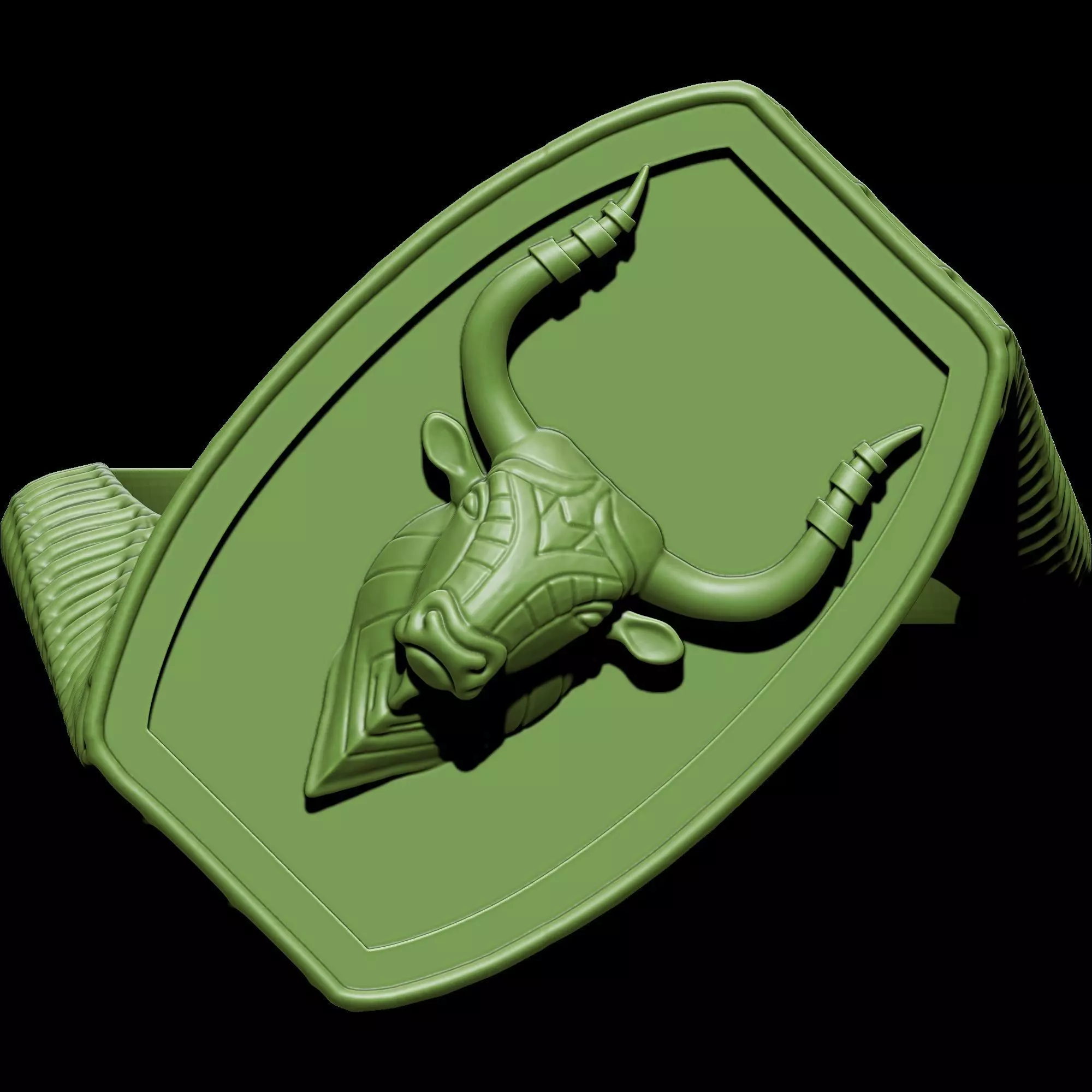 Bull Textured Ring 3D print model_5