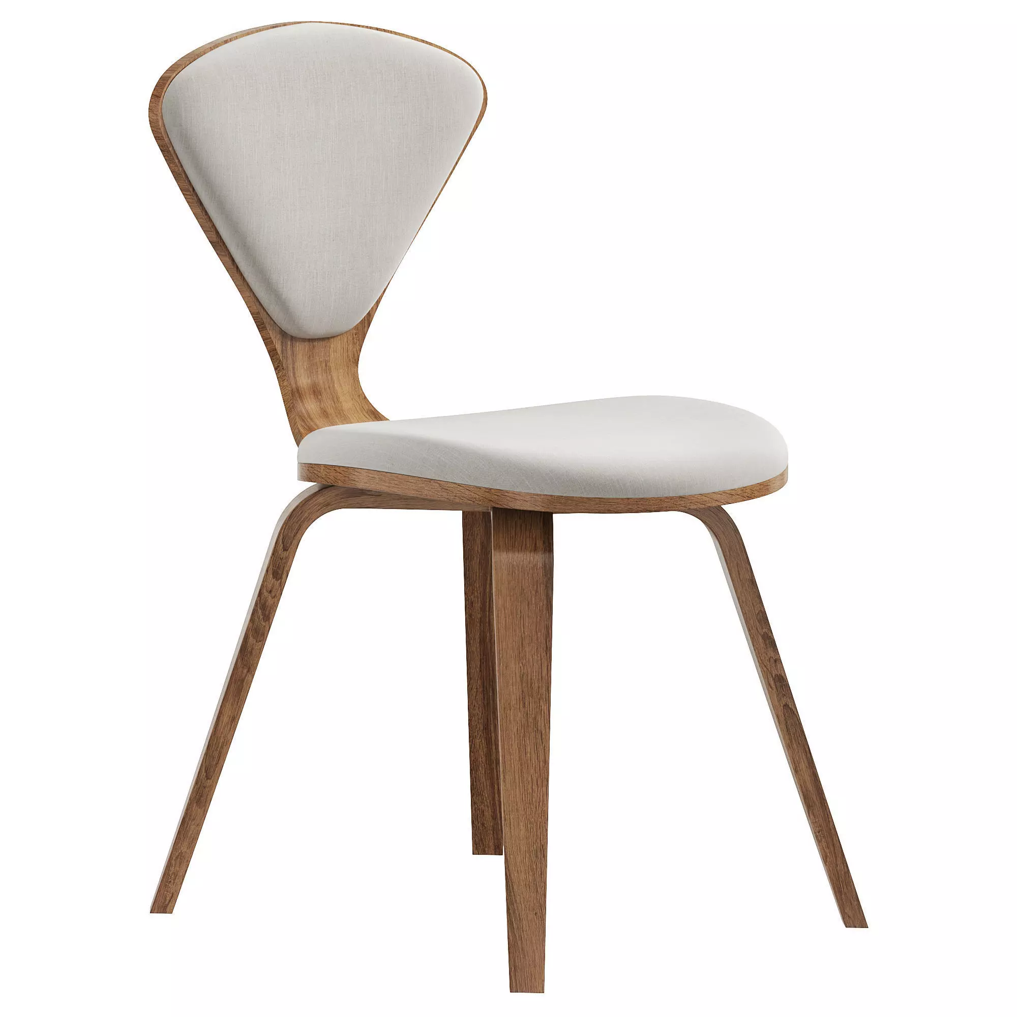 Walnut Faux Leather Chair 3D model