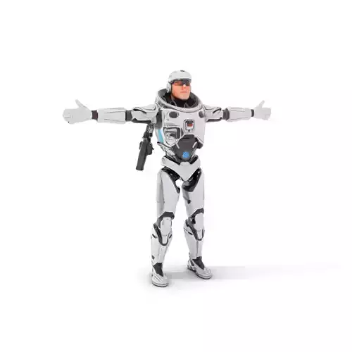 Silver Cyber Armor model pack Low-poly 3D model