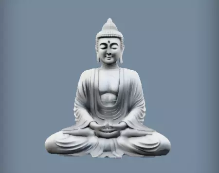 Peaceful White Seated Buddha 3D Model Sculpture 3D print model