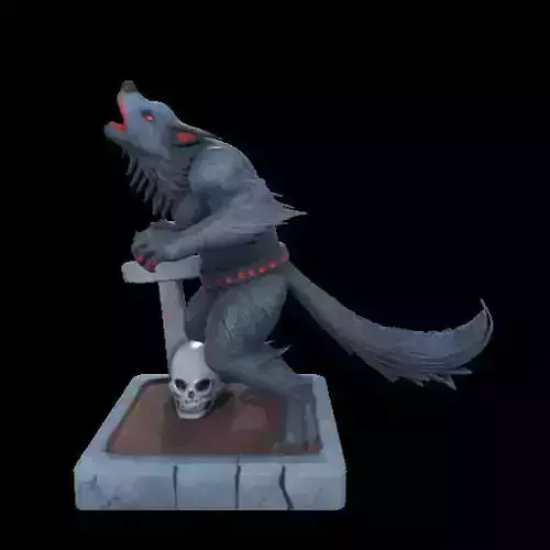 2223COLORFUL Werewolf Howling  3D Model  magic