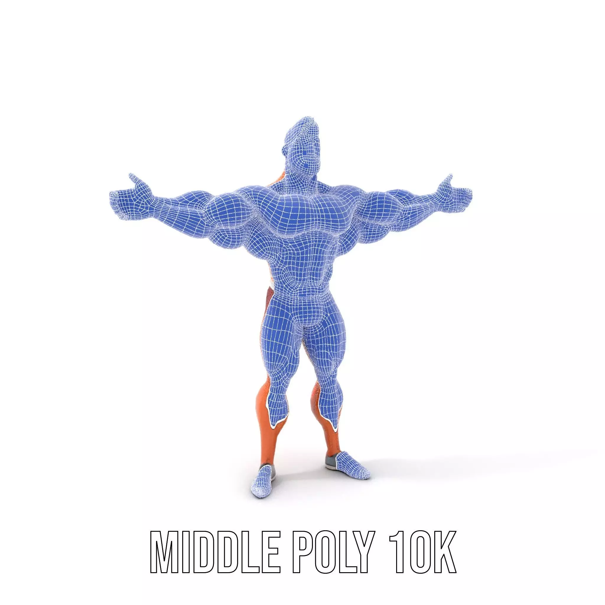 Muscular Character Hero model pack Low-poly 3D model_16