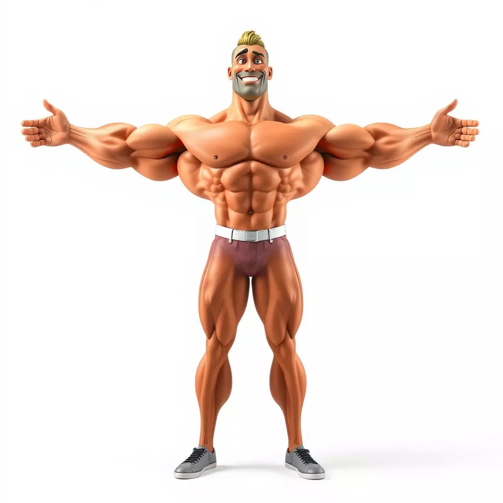 Muscular Character Hero model pack Low-poly 3D model_2