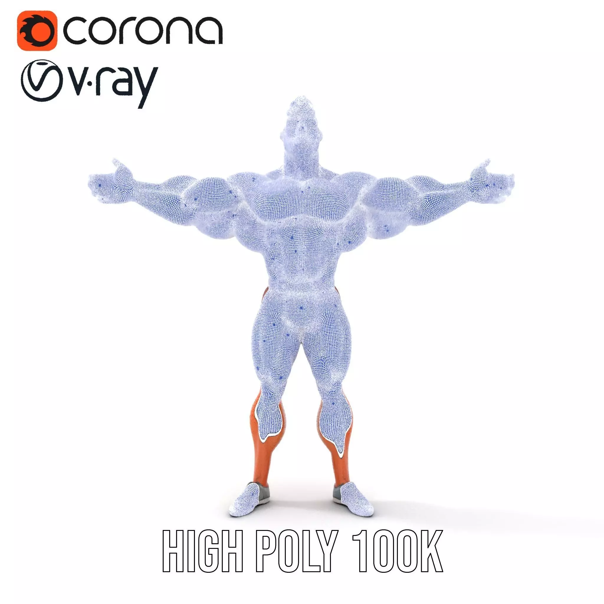 Muscular Character Hero model pack Low-poly 3D model_28