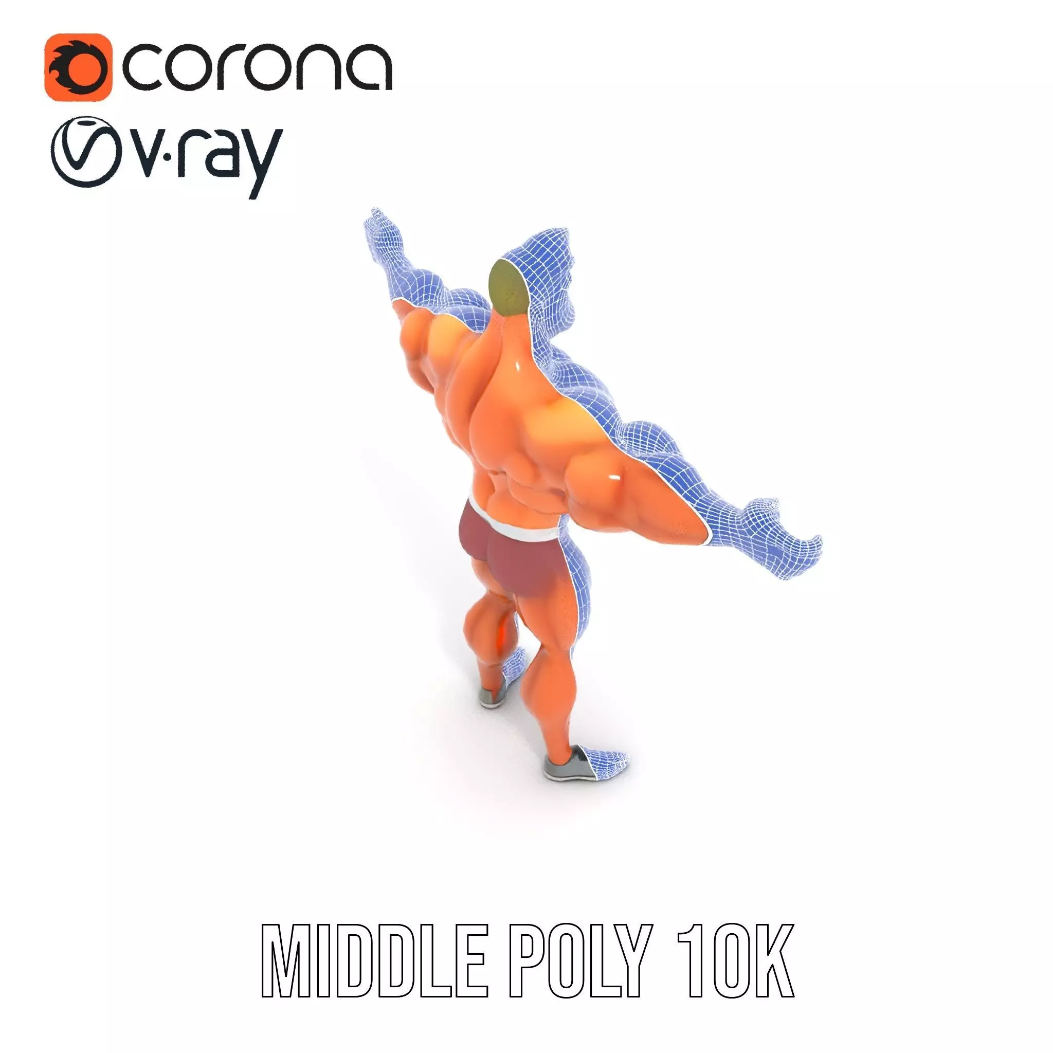 Muscular Character Hero model pack Low-poly 3D model_13