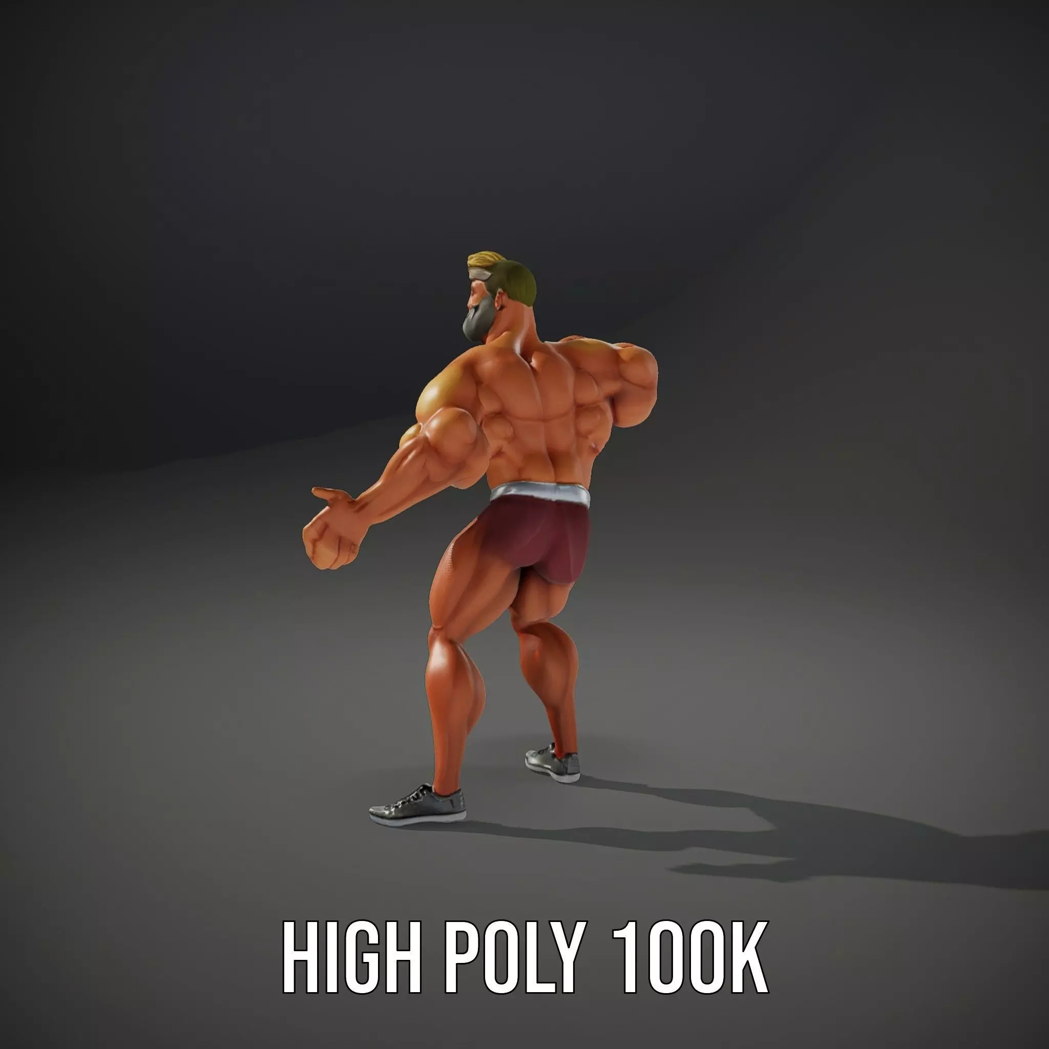 Muscular Character Hero model pack Low-poly 3D model_8