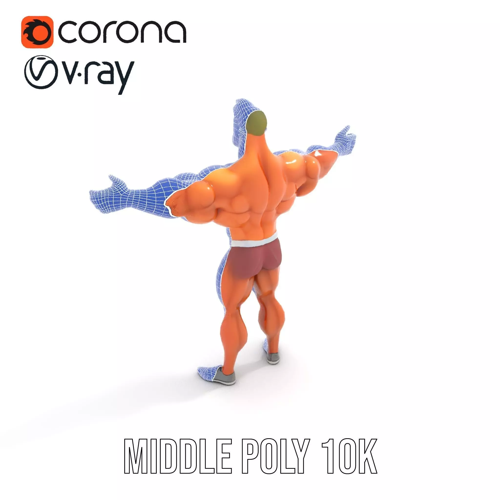 Muscular Character Hero model pack Low-poly 3D model_29