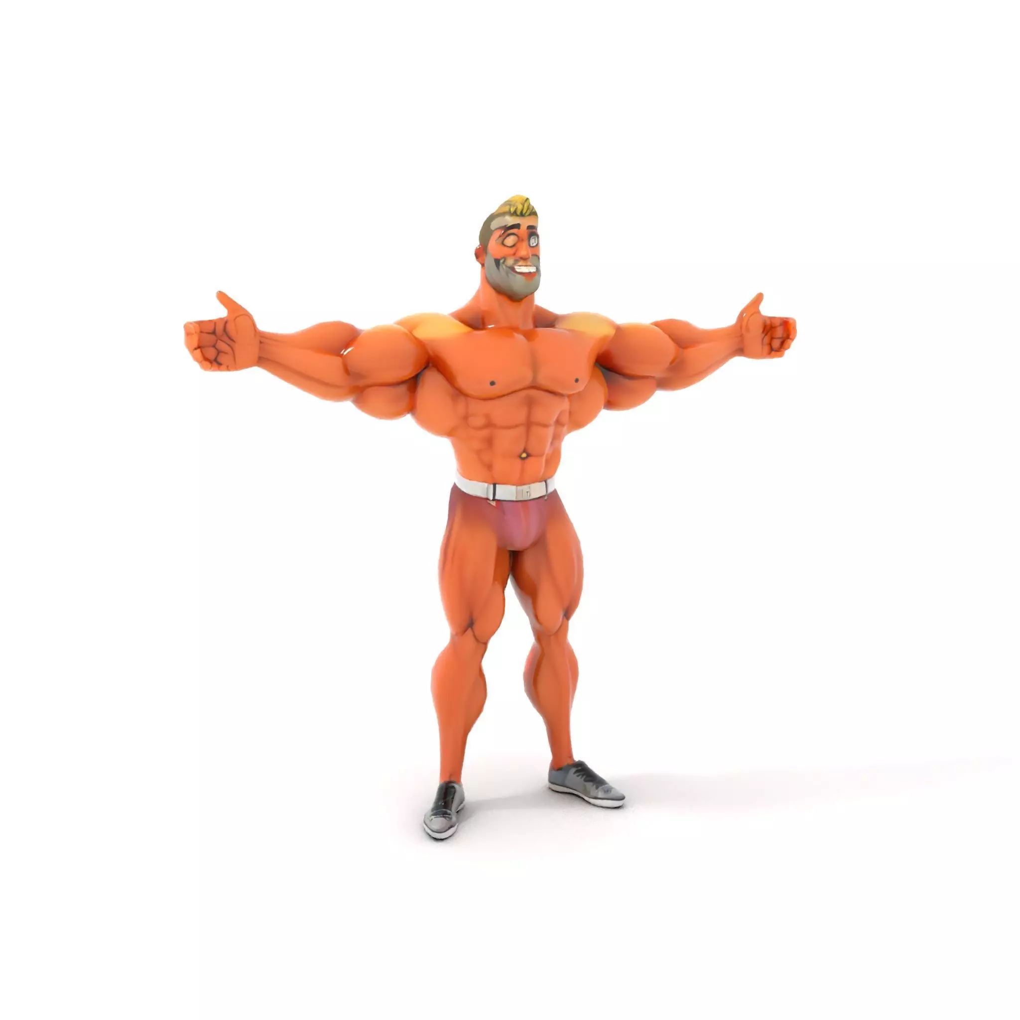 Muscular Character Hero model pack Low-poly 3D model_5