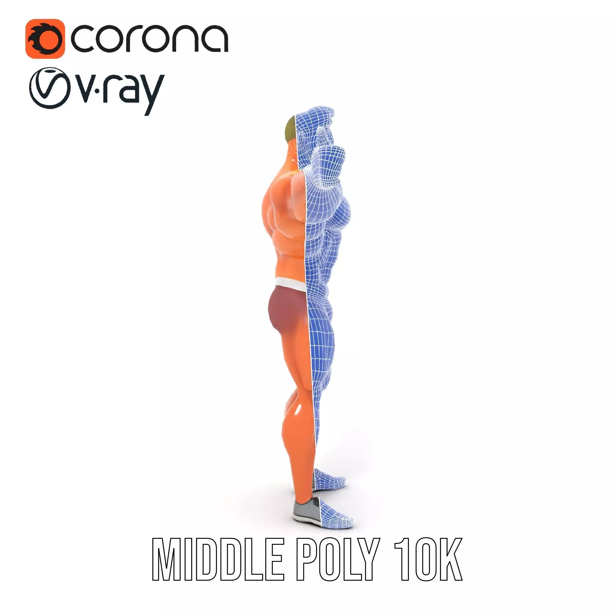 Muscular Character Hero model pack Low-poly 3D model_26