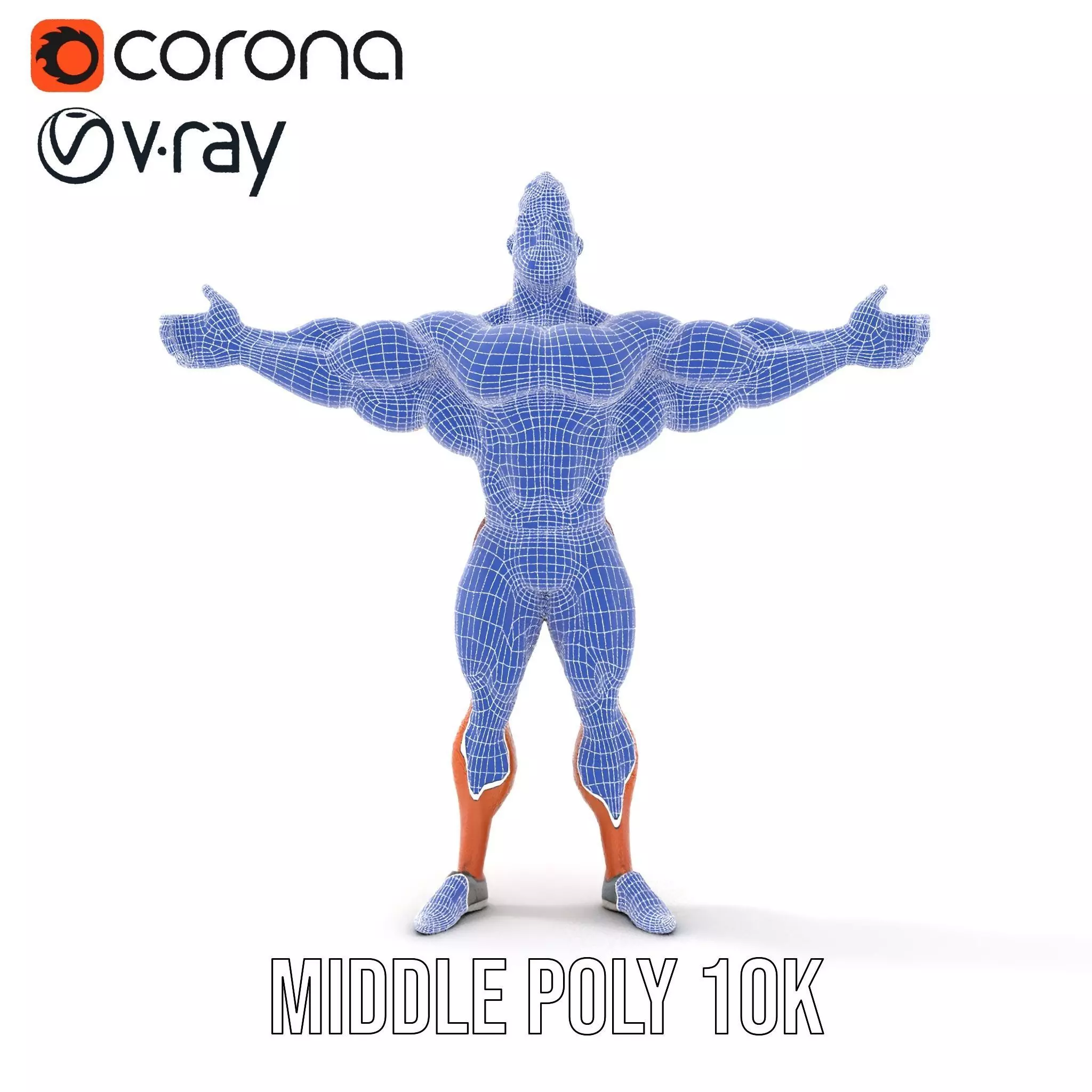 Muscular Character Hero model pack Low-poly 3D model_24