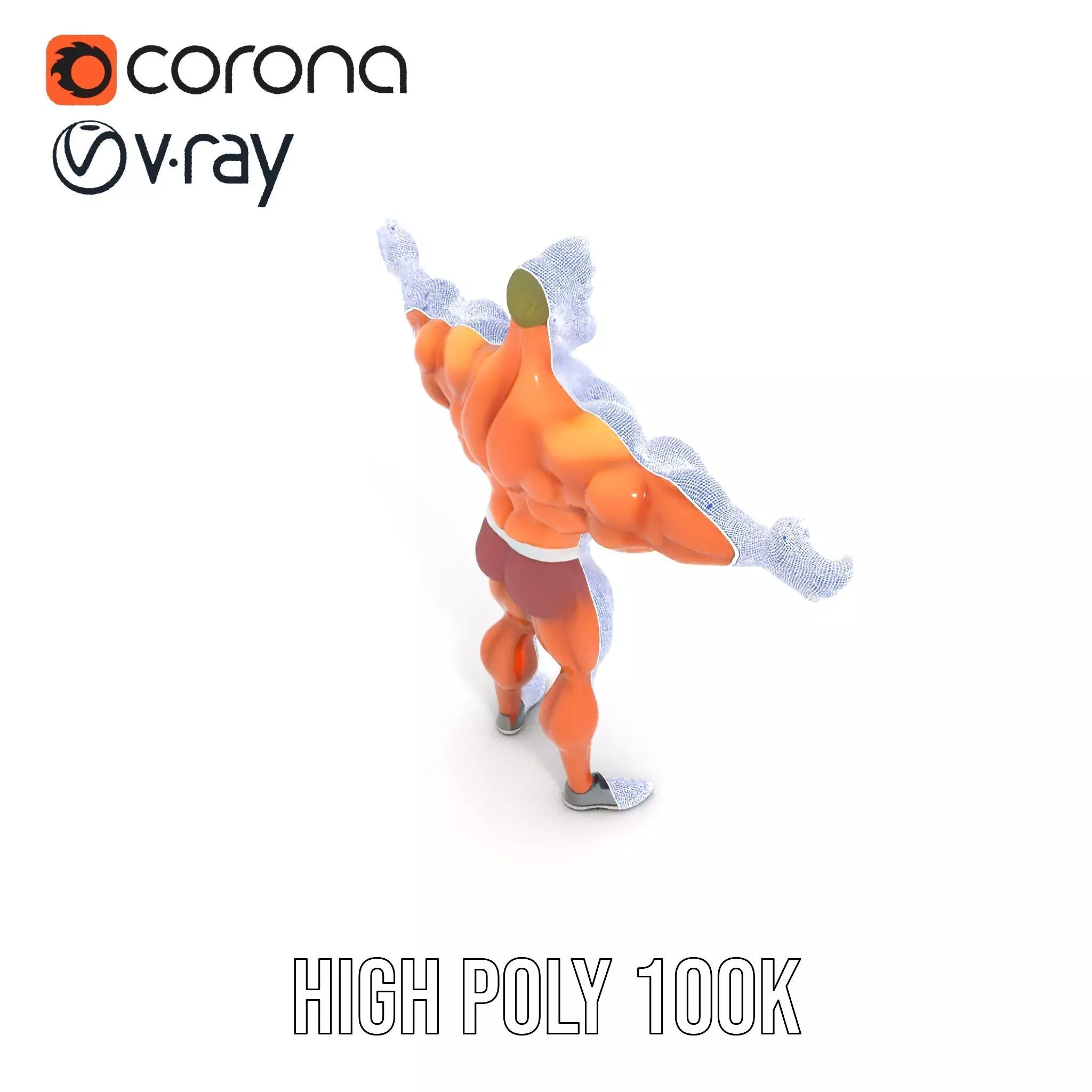 Muscular Character Hero model pack Low-poly 3D model_33