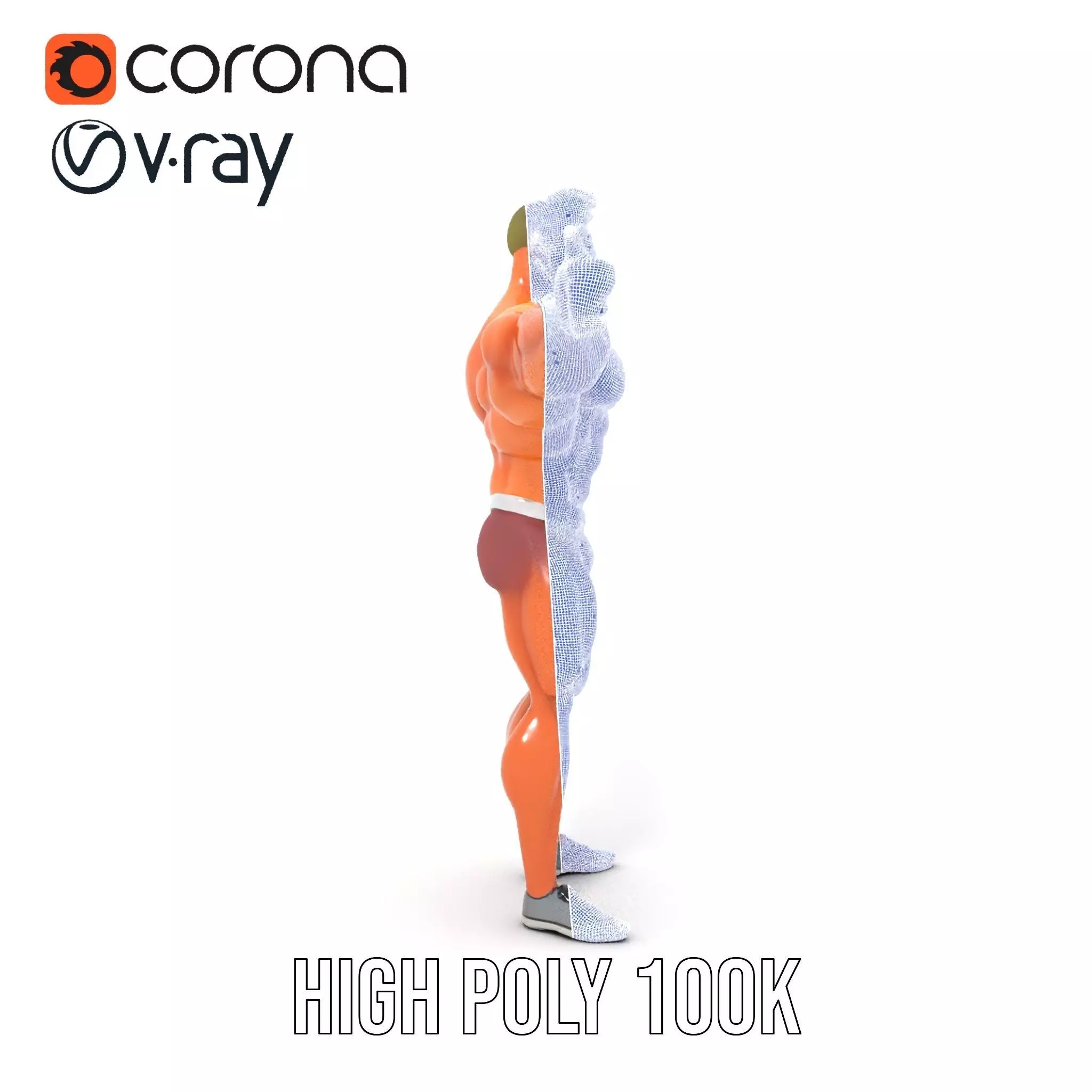 Muscular Character Hero model pack Low-poly 3D model_32