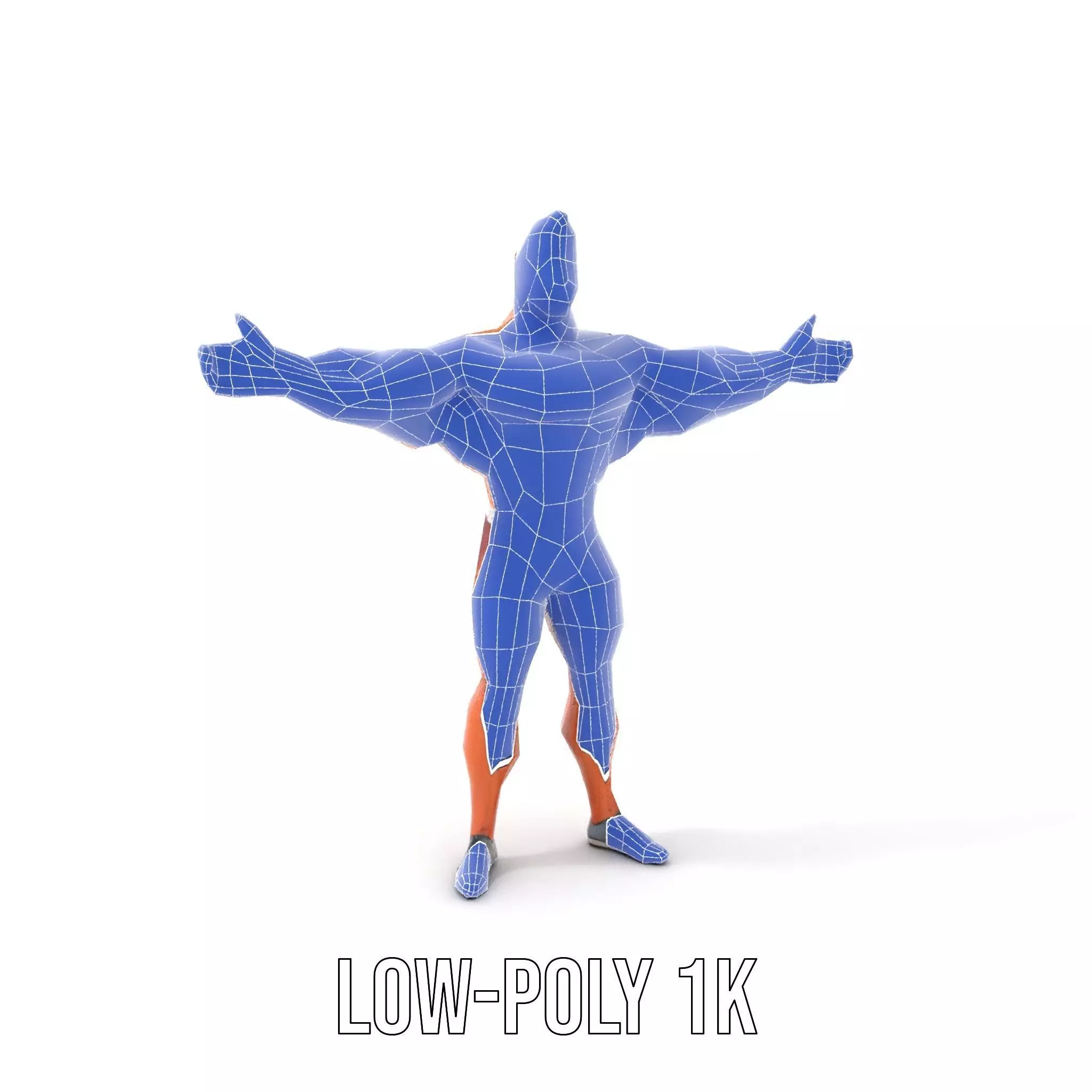 Muscular Character Hero model pack Low-poly 3D model_12