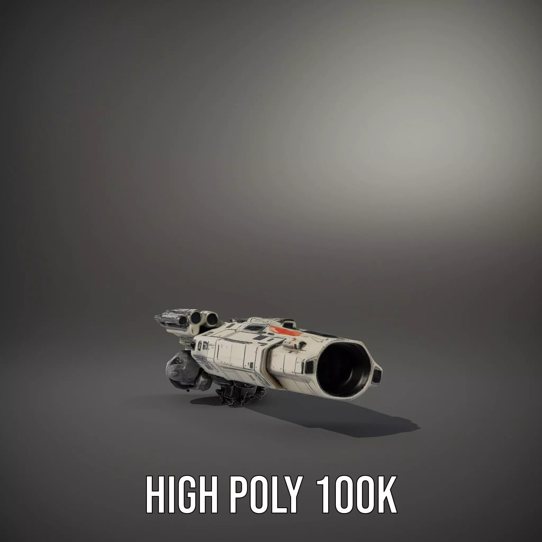 Futuristic White Cruiser model pack Low-poly 3D model_8