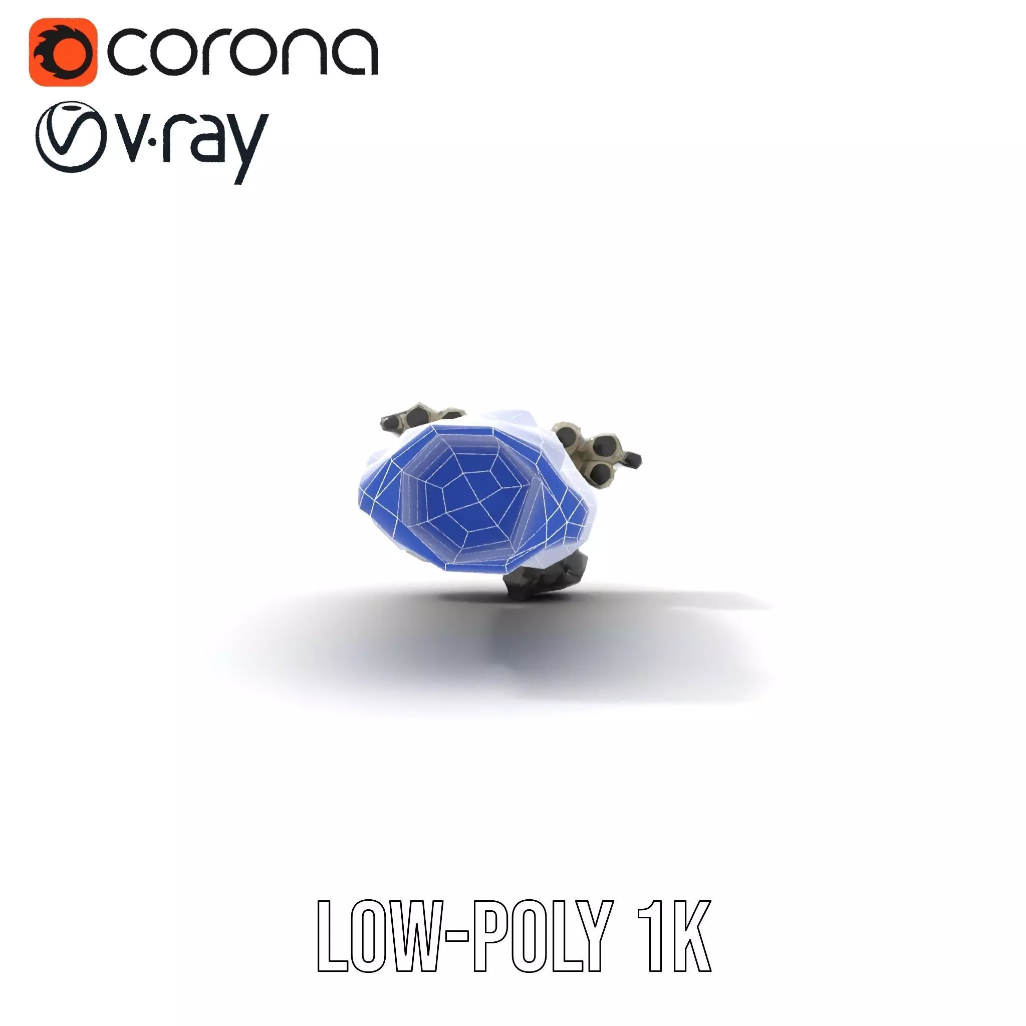 Futuristic White Cruiser model pack Low-poly 3D model_14