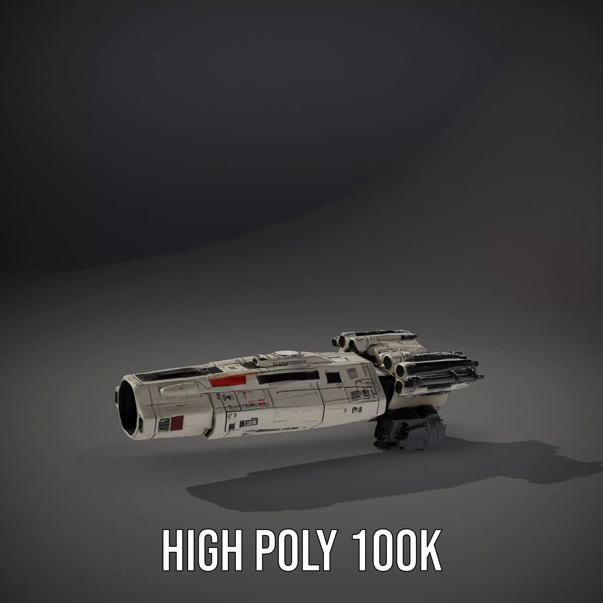 Futuristic White Cruiser model pack Low-poly 3D model_10