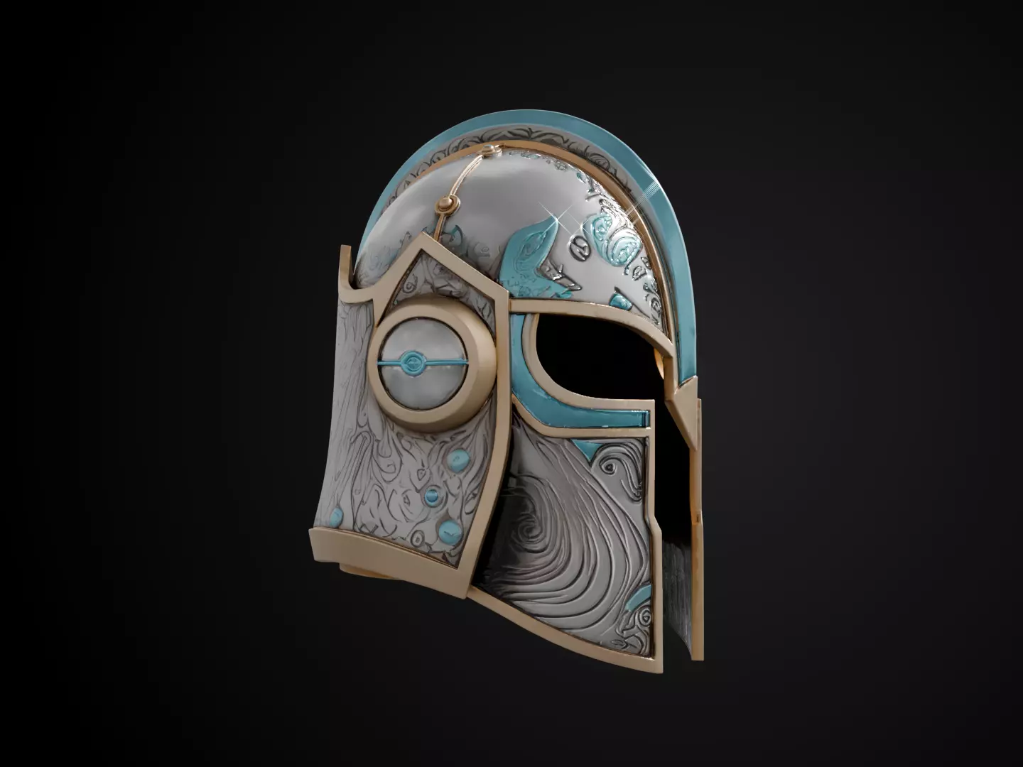 Stylized Numeror Helmet - Sea King 3D print model_2
