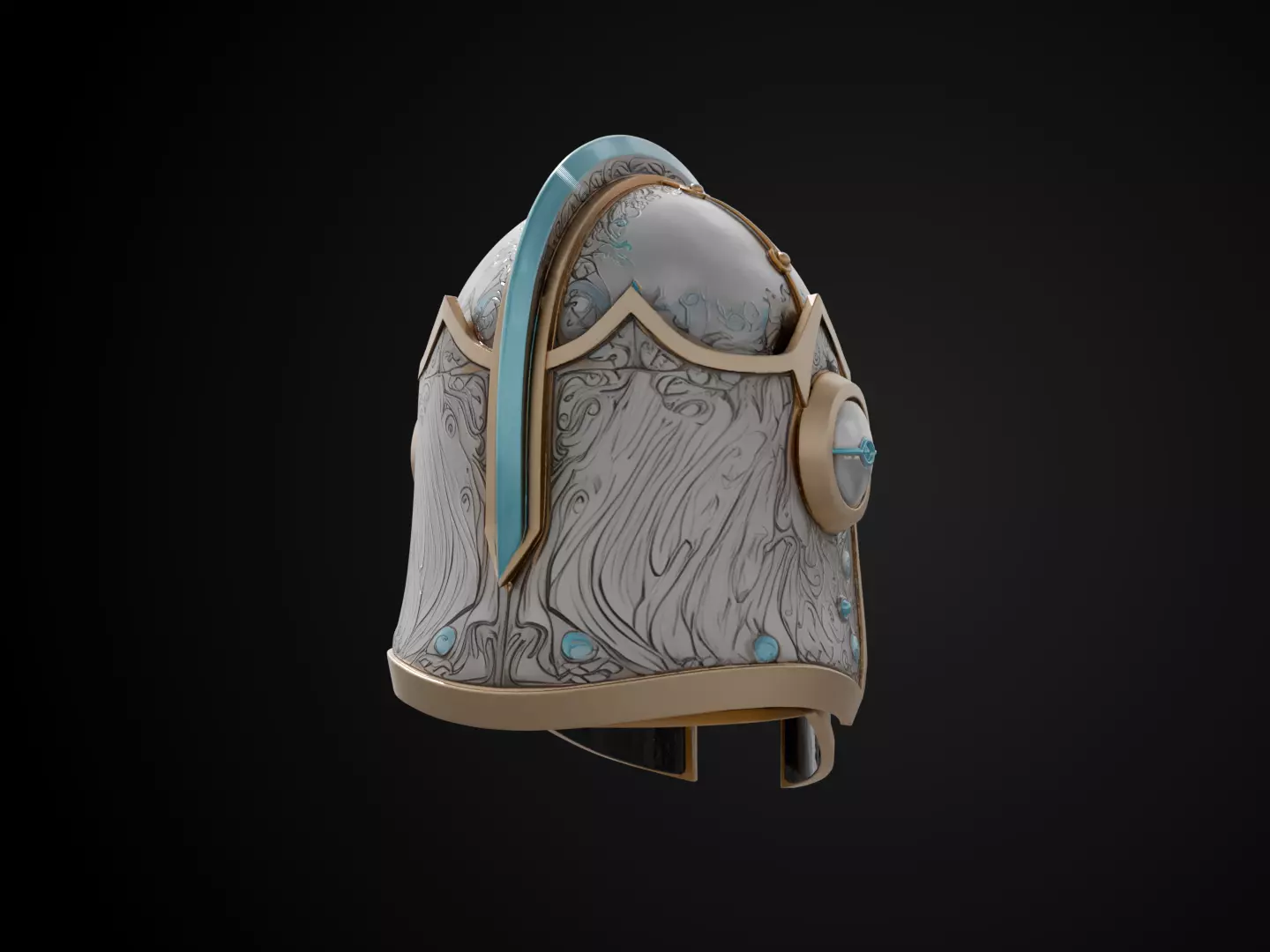 Stylized Numeror Helmet - Sea King 3D print model_5