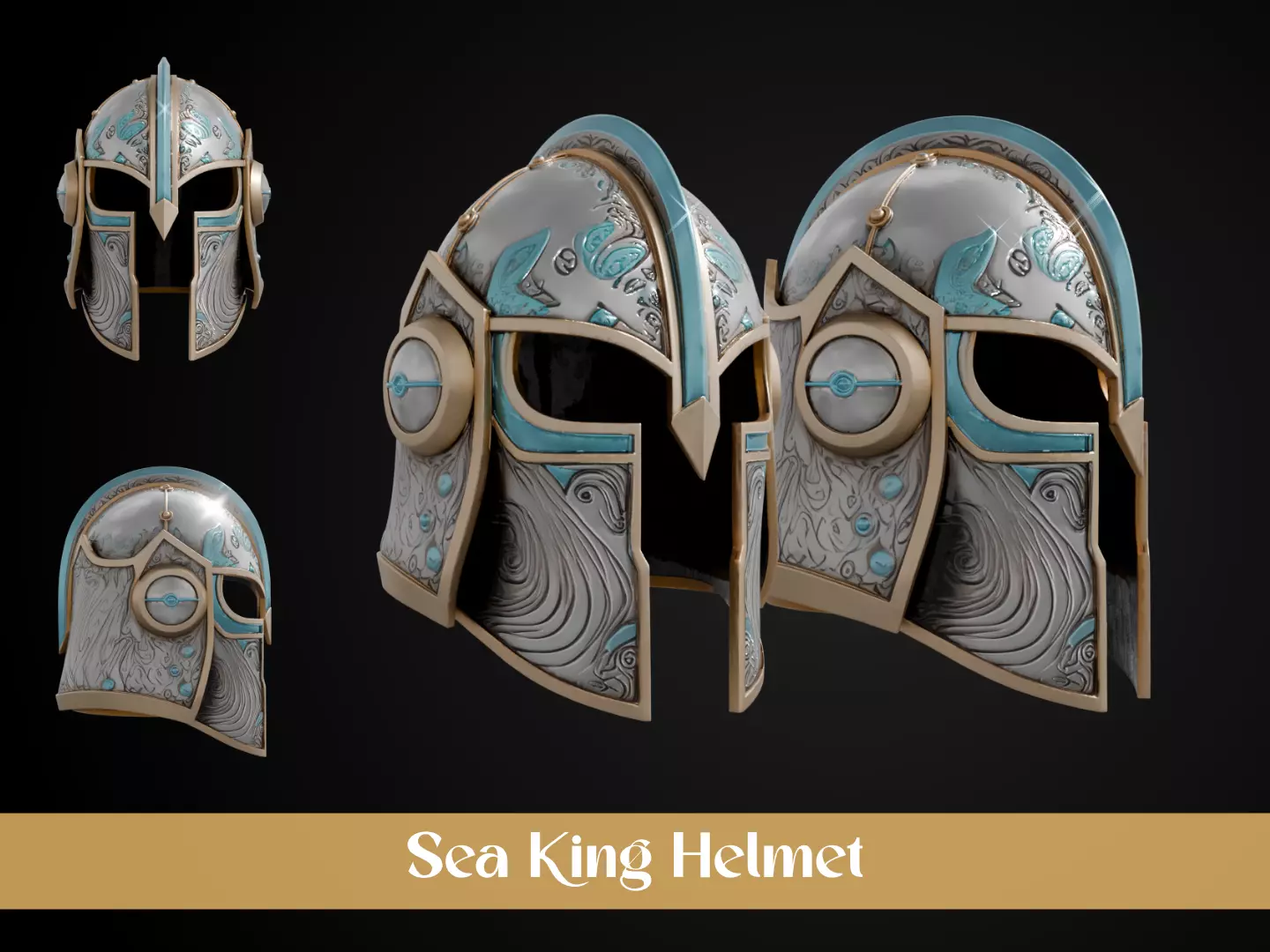 Stylized Numeror Helmet - Sea King 3D print model_0