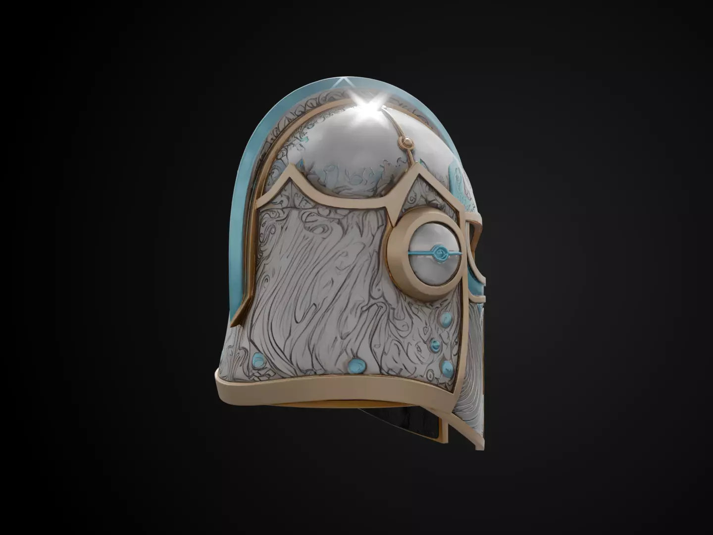 Stylized Numeror Helmet - Sea King 3D print model_4