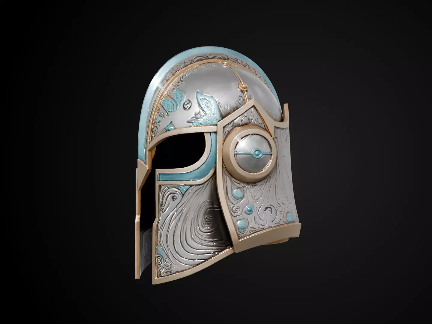 Stylized Numeror Helmet - Sea King 3D print model_10