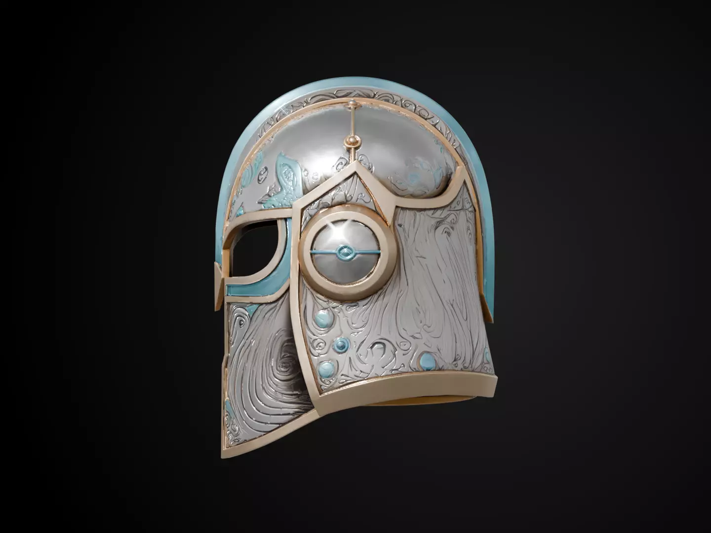 Stylized Numeror Helmet - Sea King 3D print model_9