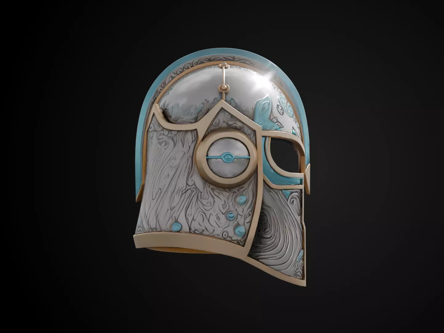 Stylized Numeror Helmet - Sea King 3D print model_3