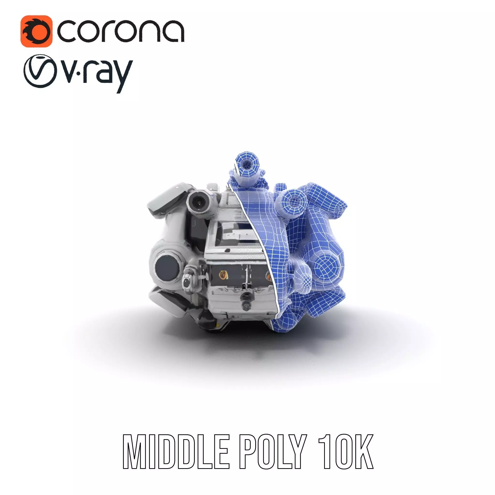 Sleek White Spaceship model pack Low-poly 3D model_30