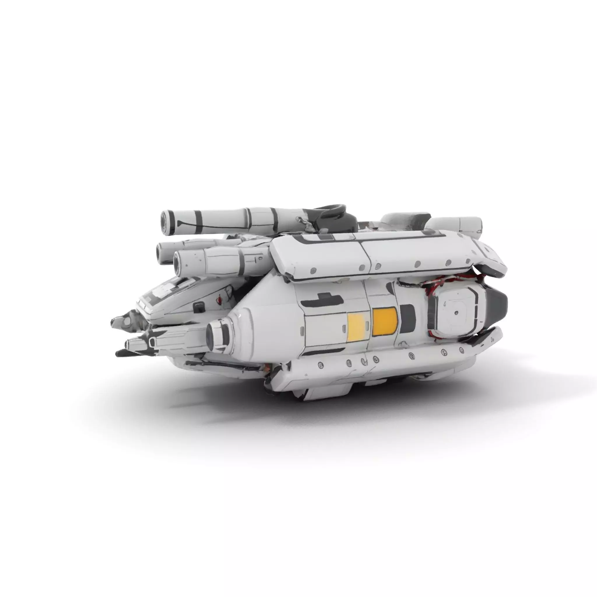 Sleek White Spaceship model pack Low-poly 3D model_6