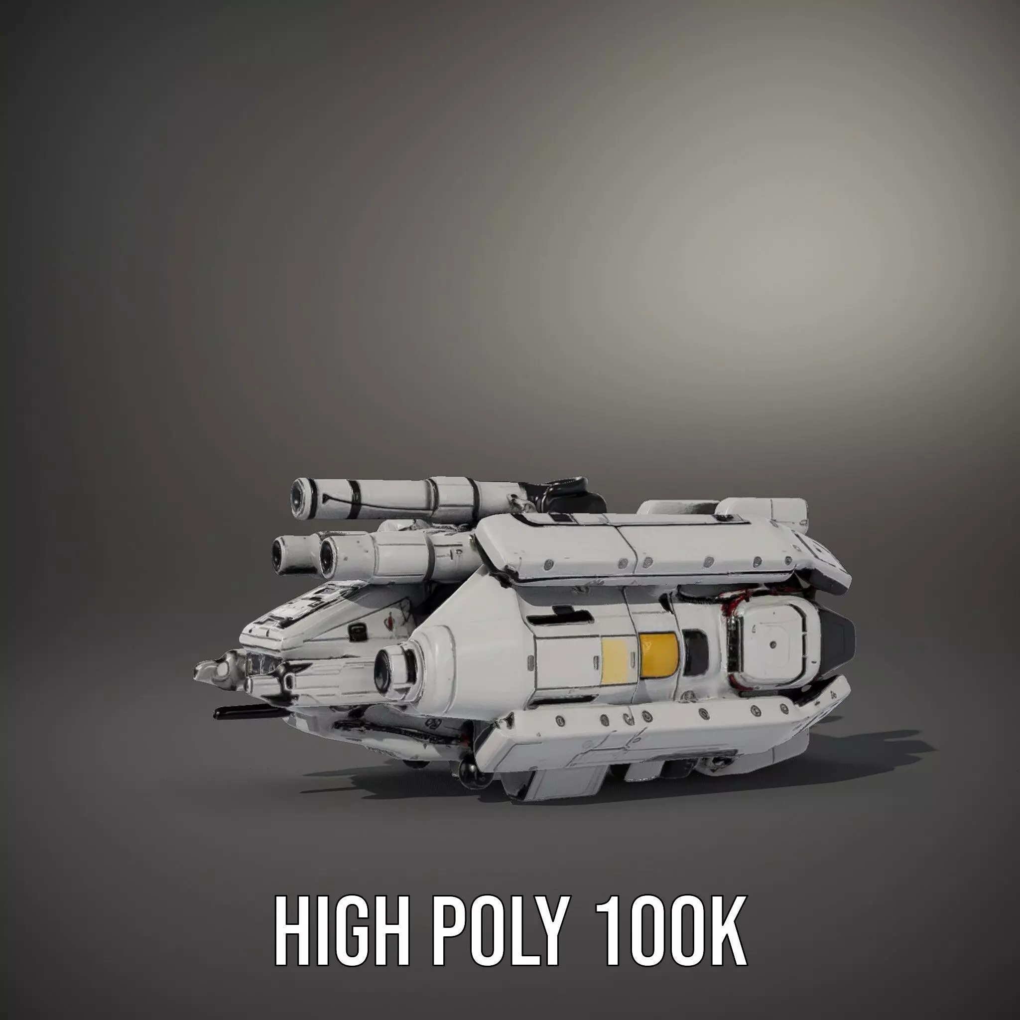 Sleek White Spaceship model pack Low-poly 3D model_10