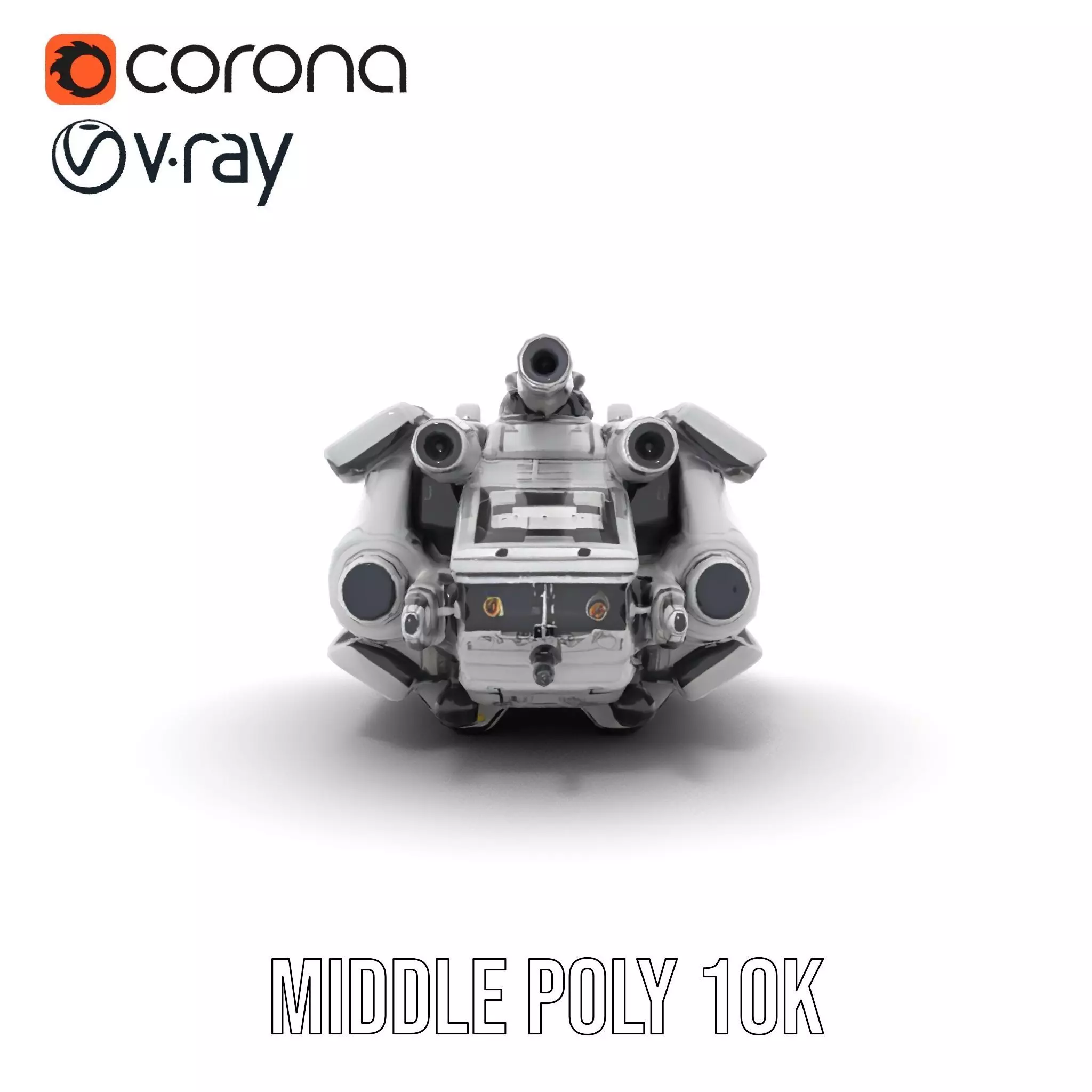 Sleek White Spaceship model pack Low-poly 3D model_24