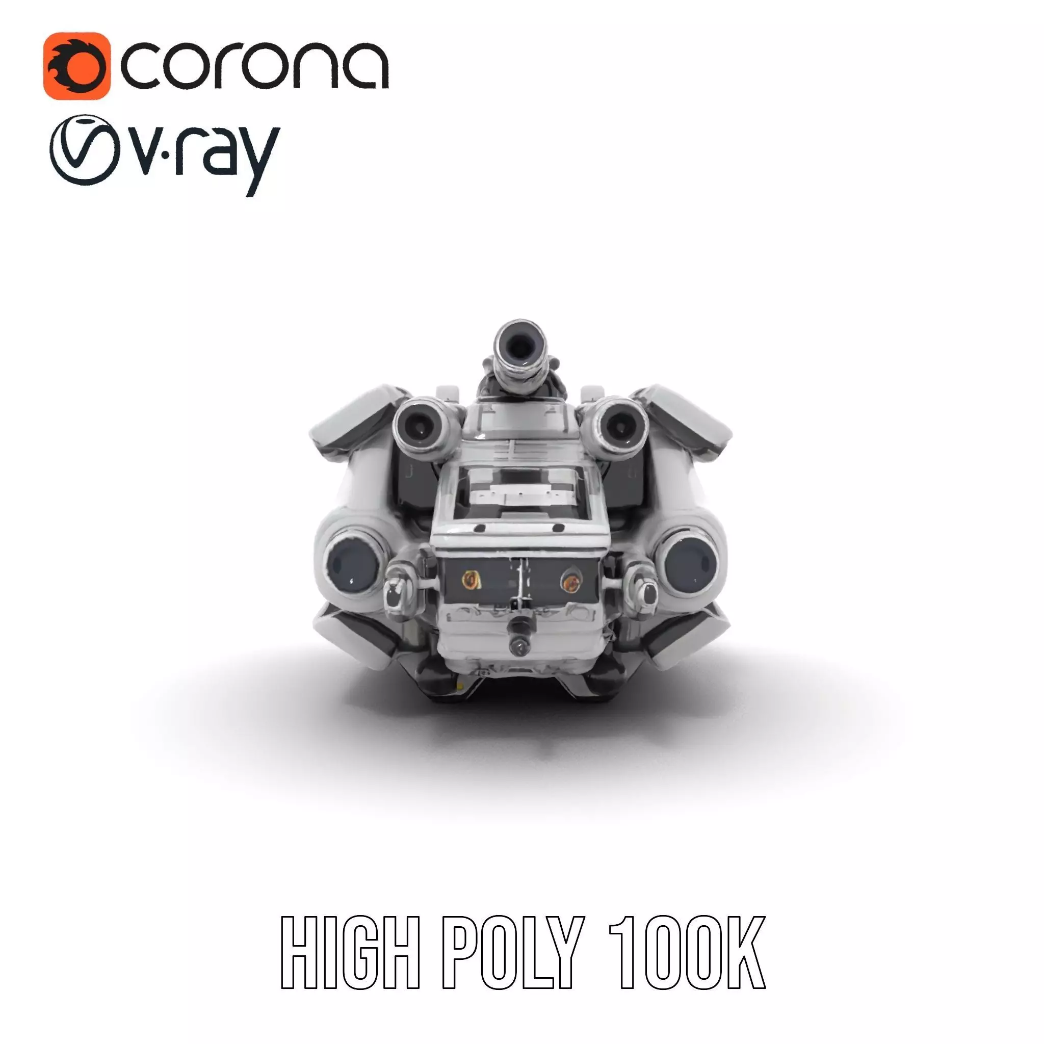 Sleek White Spaceship model pack Low-poly 3D model_20